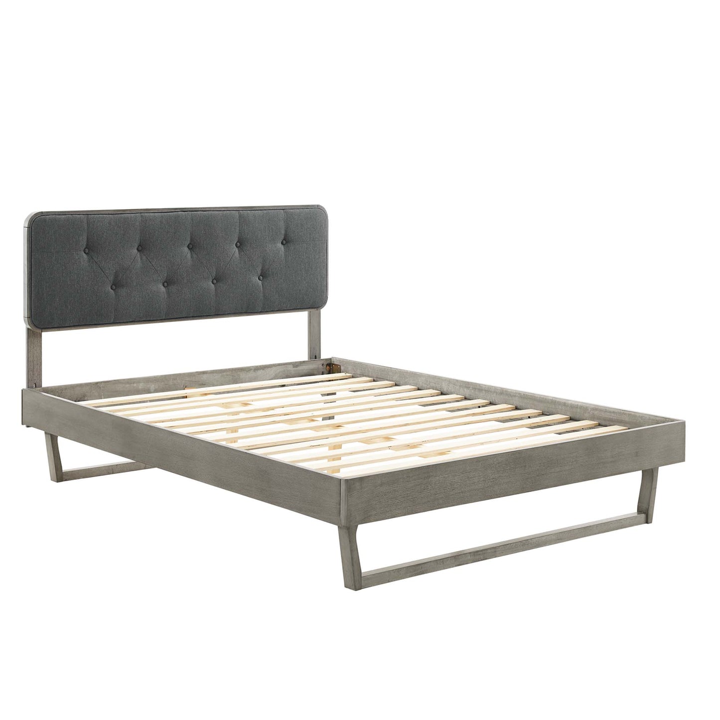 Bridgette Wood King Platform Bed With Angular Frame