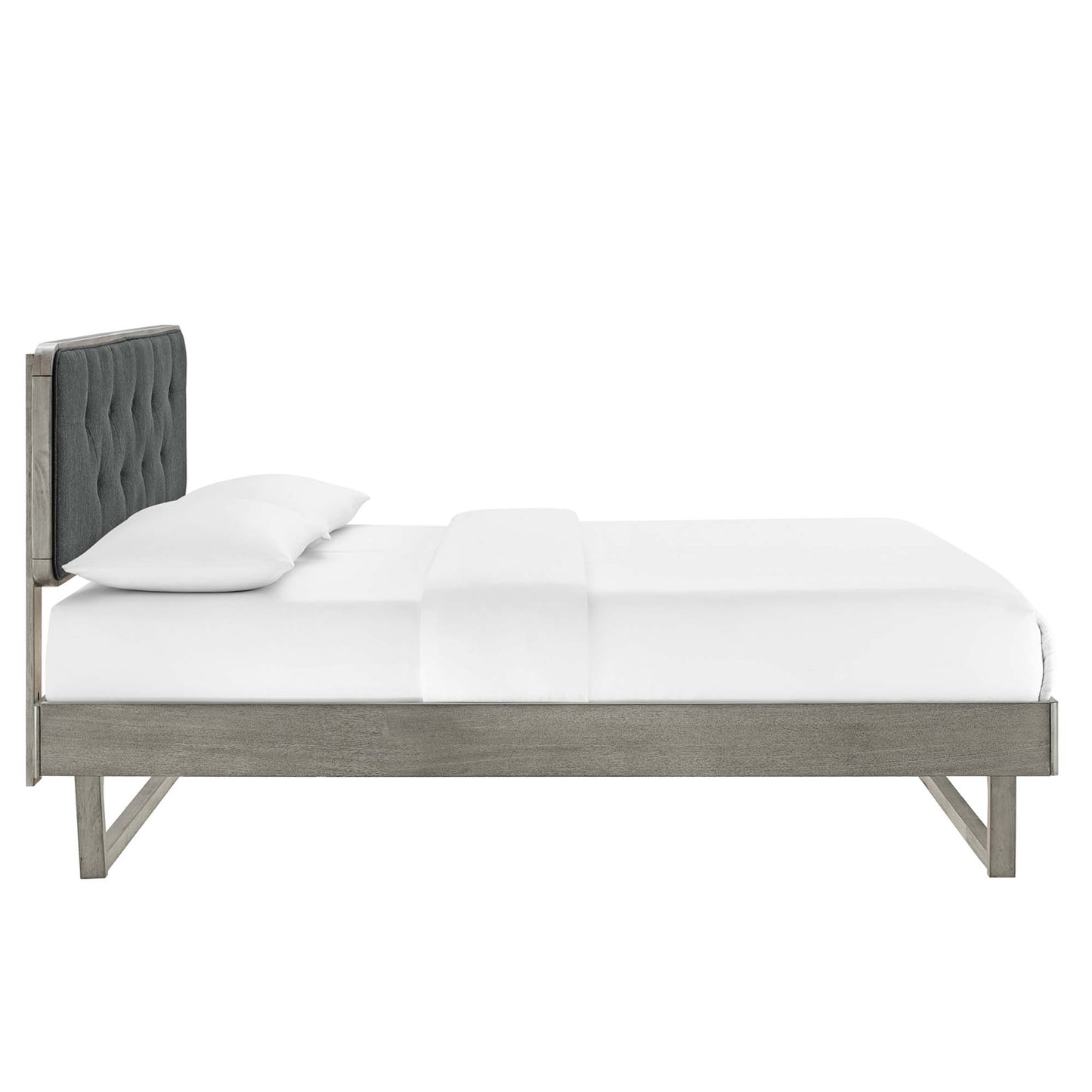 Bridgette Wood King Platform Bed With Angular Frame