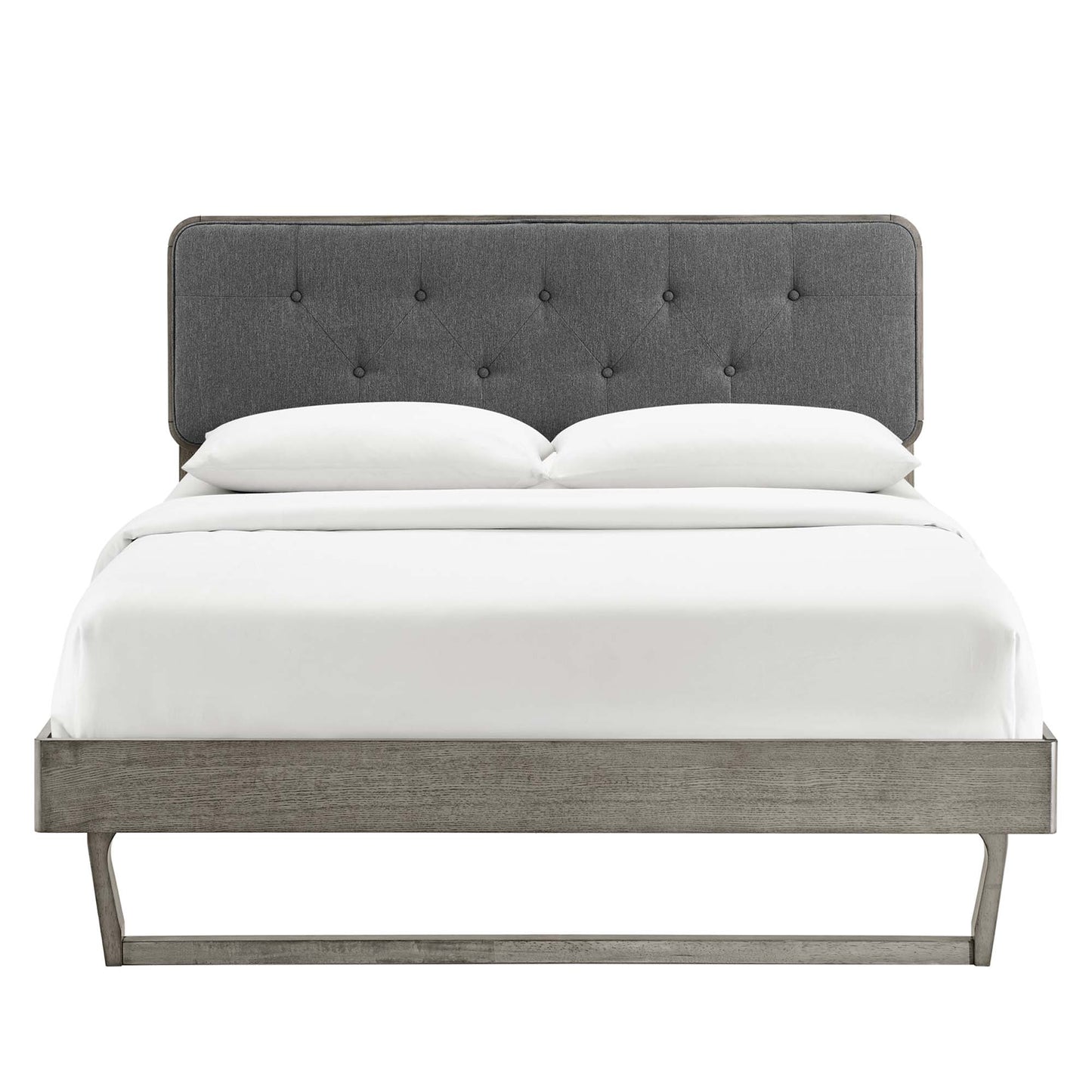 Bridgette Wood King Platform Bed With Angular Frame