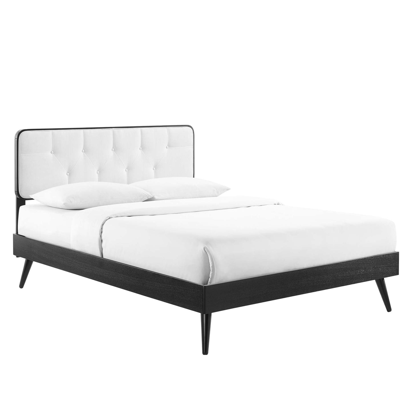 Bridgette Wood Full Platform Bed With Splayed Legs