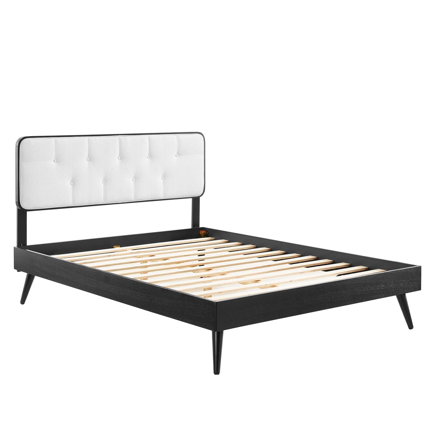 Bridgette Wood Full Platform Bed With Splayed Legs