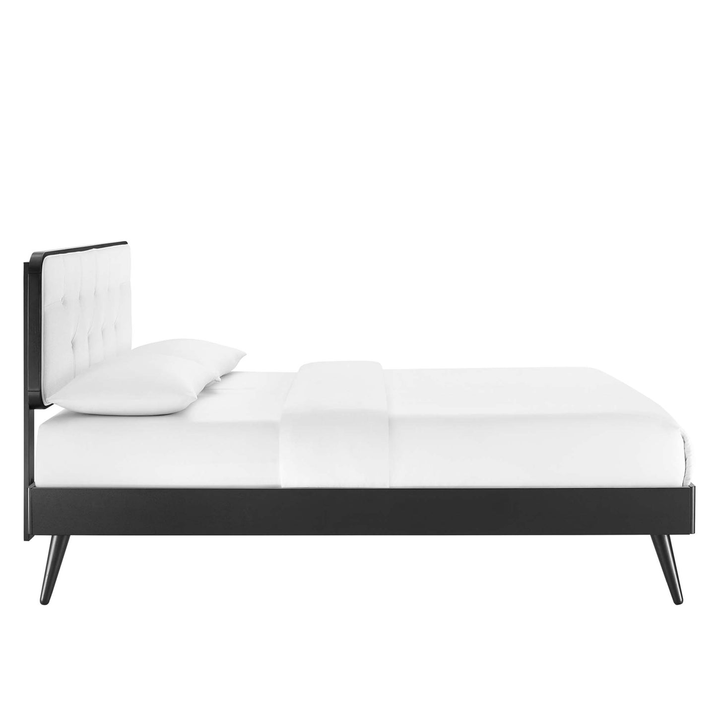 Bridgette Wood Full Platform Bed With Splayed Legs