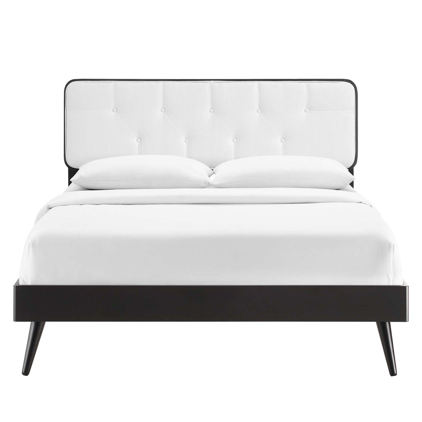 Bridgette Wood Full Platform Bed With Splayed Legs