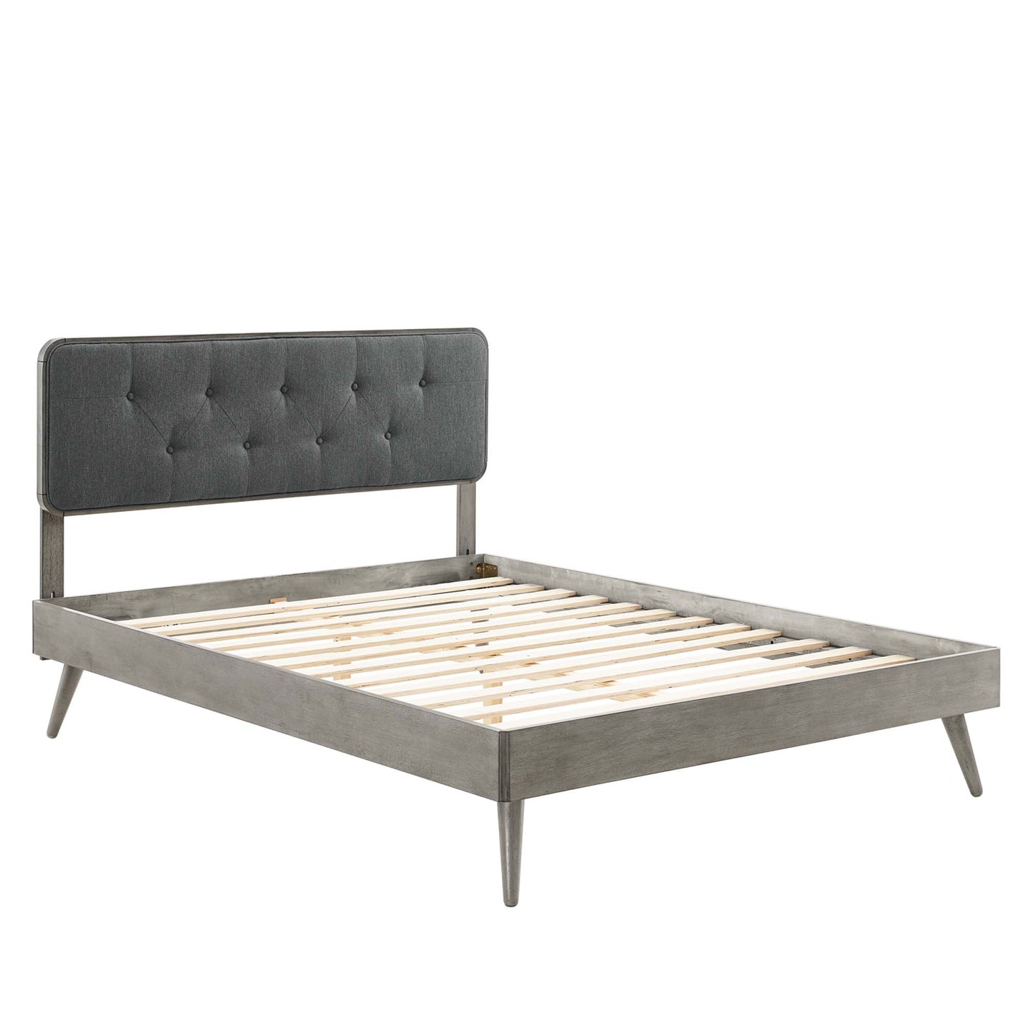 Bridgette Wood King Platform Bed With Splayed Legs