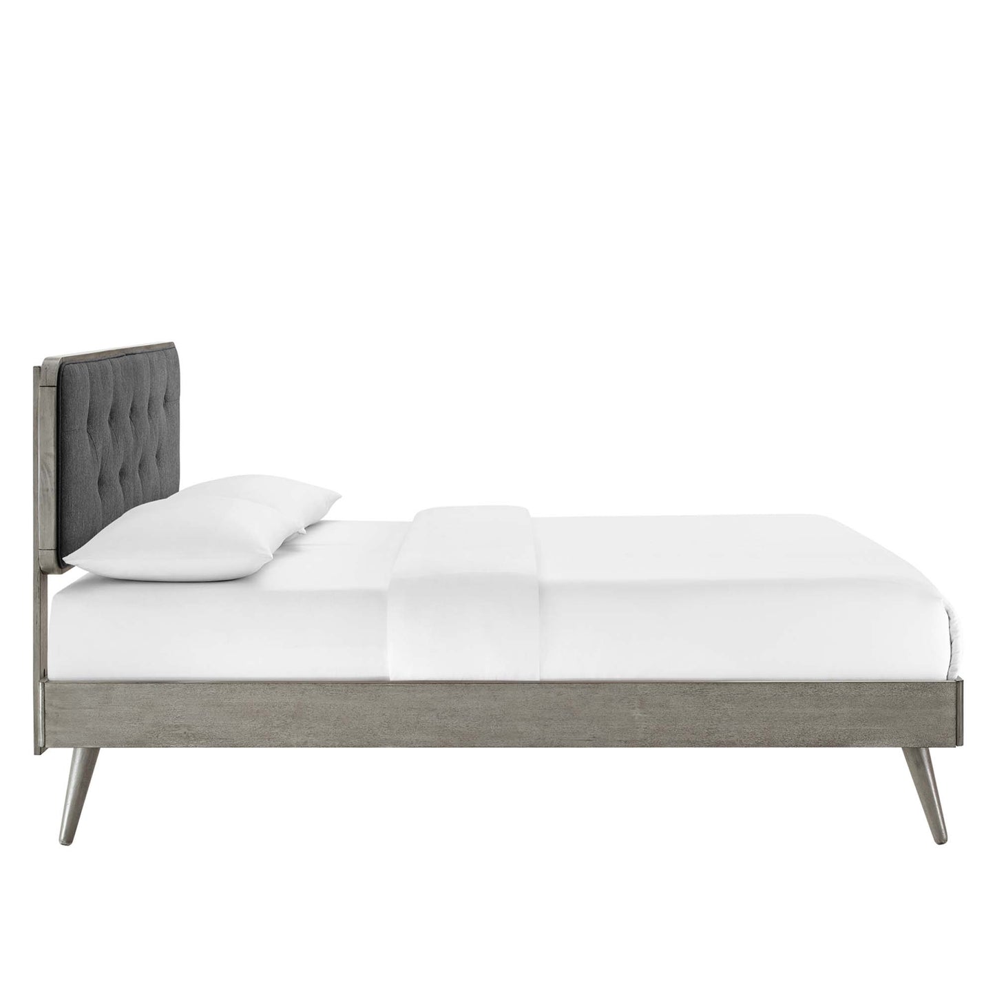 Bridgette Wood King Platform Bed With Splayed Legs