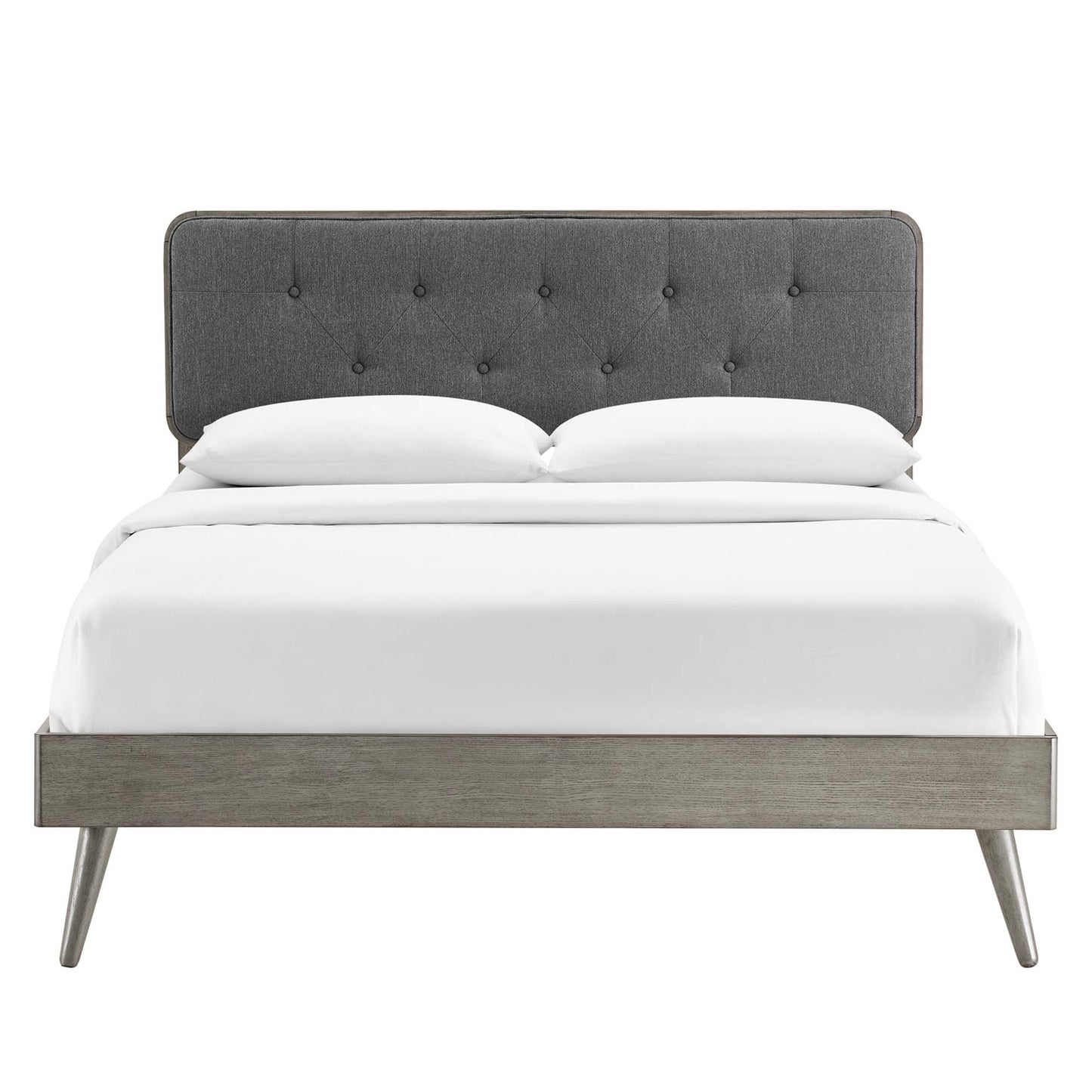 Bridgette Wood King Platform Bed With Splayed Legs