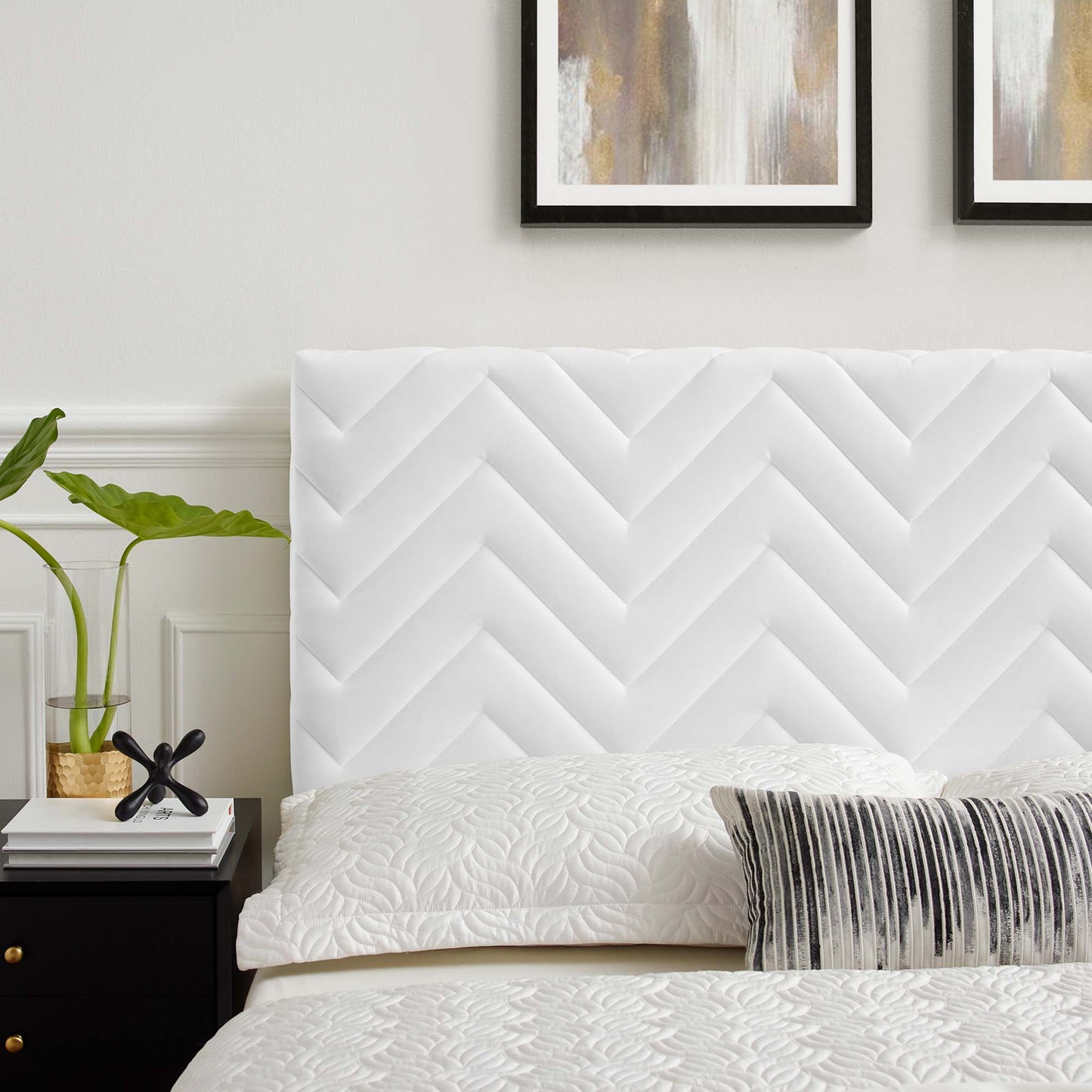 Cabecero de cama tamaño queen/completo Mercy Chevron Tufted Velvet de Modway