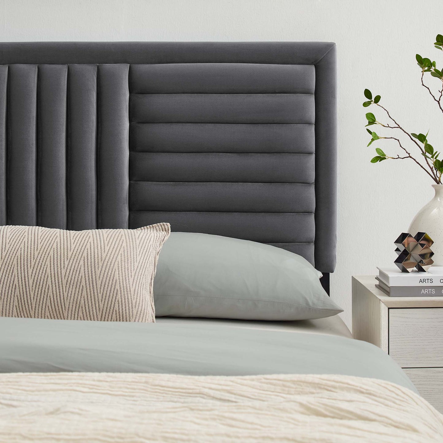 Believe Channel Tufted Performance Velvet Twin Headboard