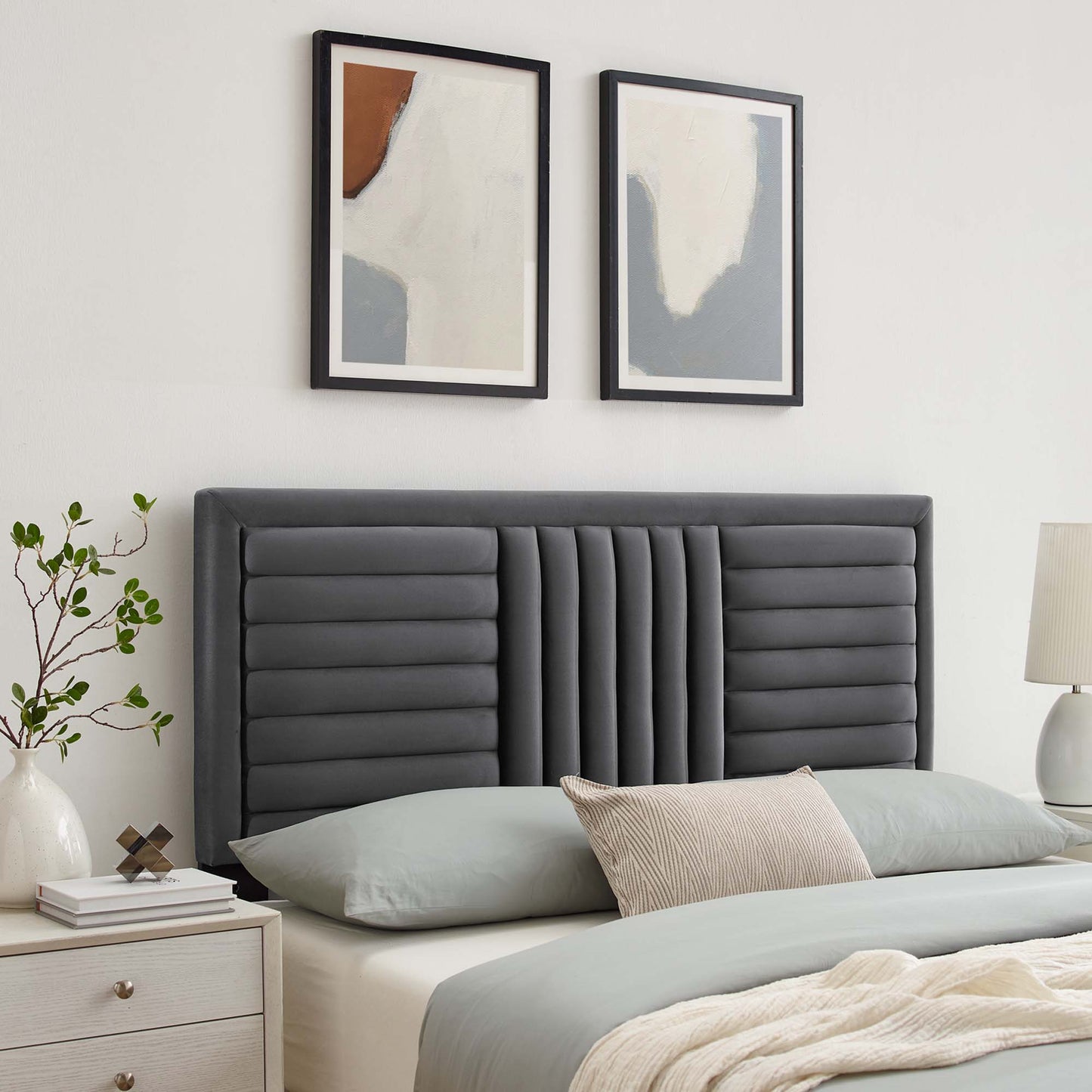 Believe Channel Tufted Performance Velvet Twin Headboard