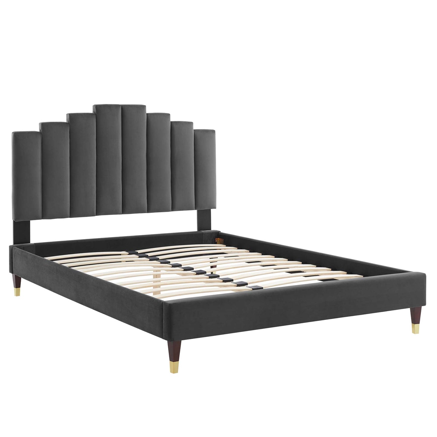 Elise Performance Velvet Queen Platform Bed