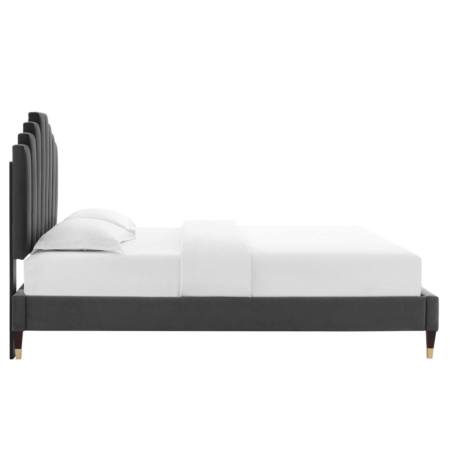 Elise Performance Velvet Queen Platform Bed