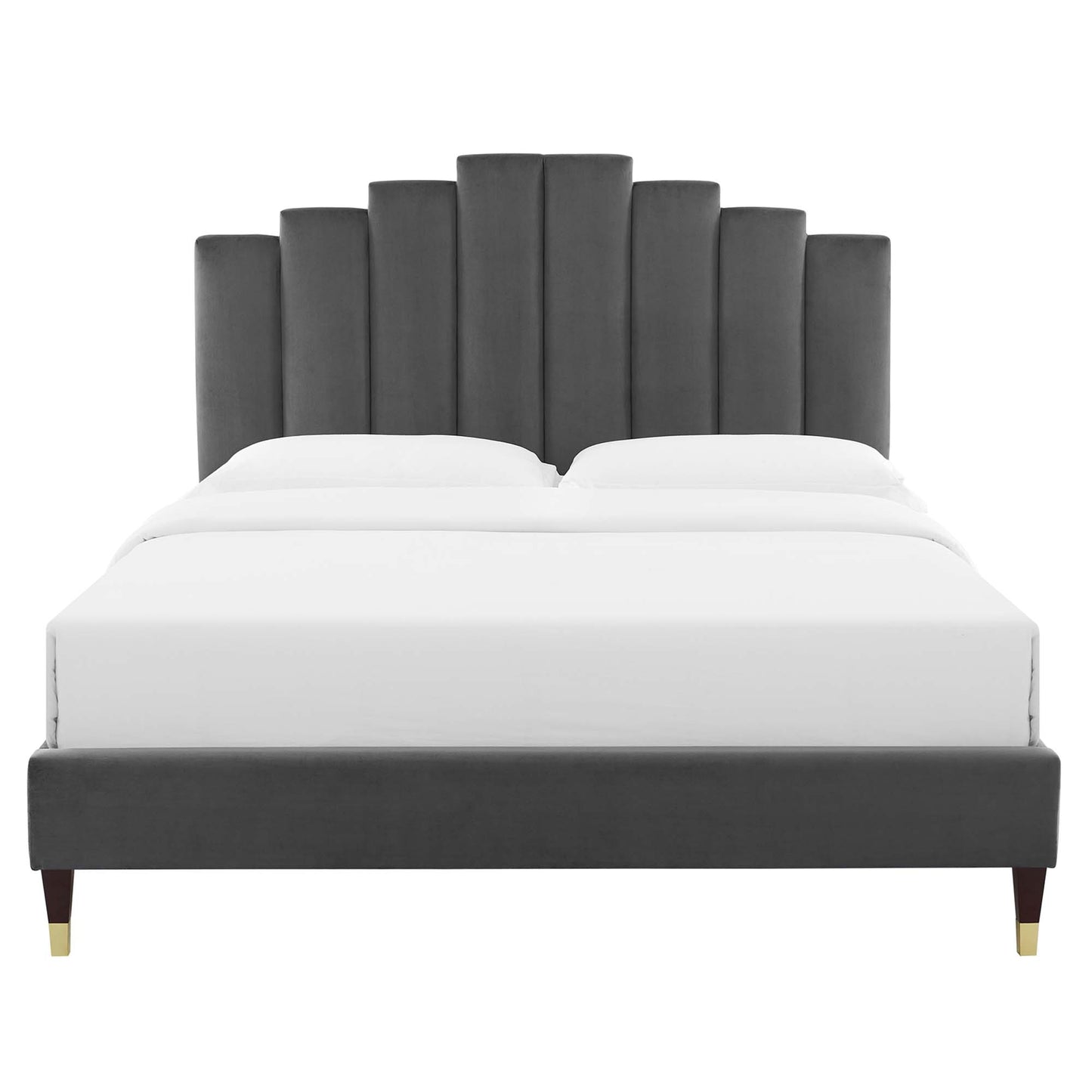 Elise Performance Velvet Queen Platform Bed