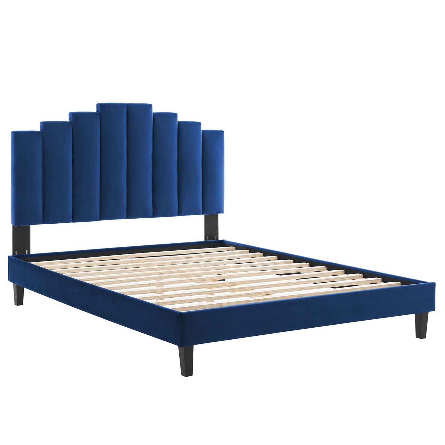 Elise Performance Velvet Queen Platform Bed