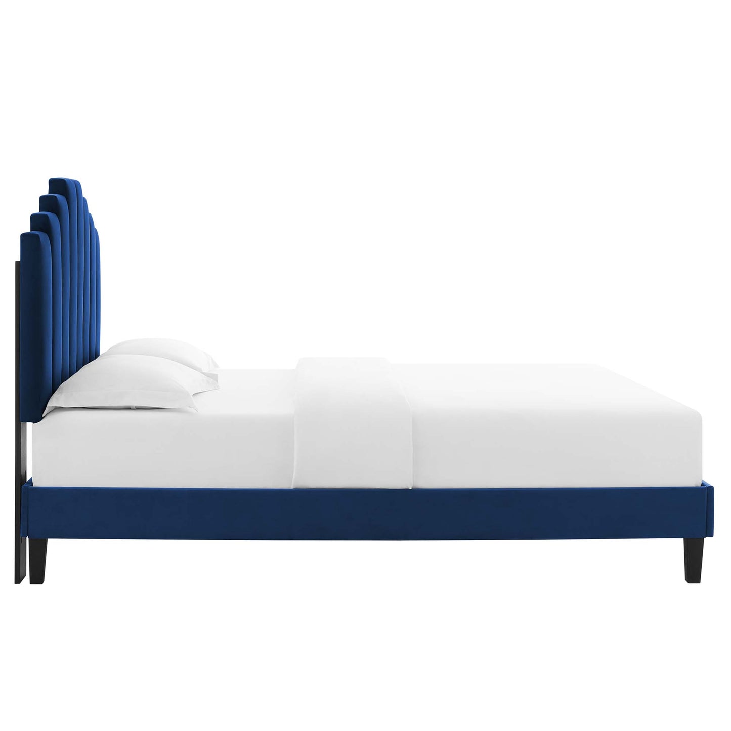 Elise Performance Velvet Queen Platform Bed