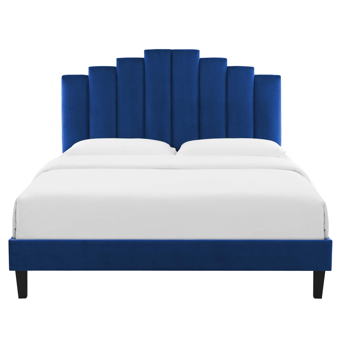 Elise Performance Velvet Queen Platform Bed