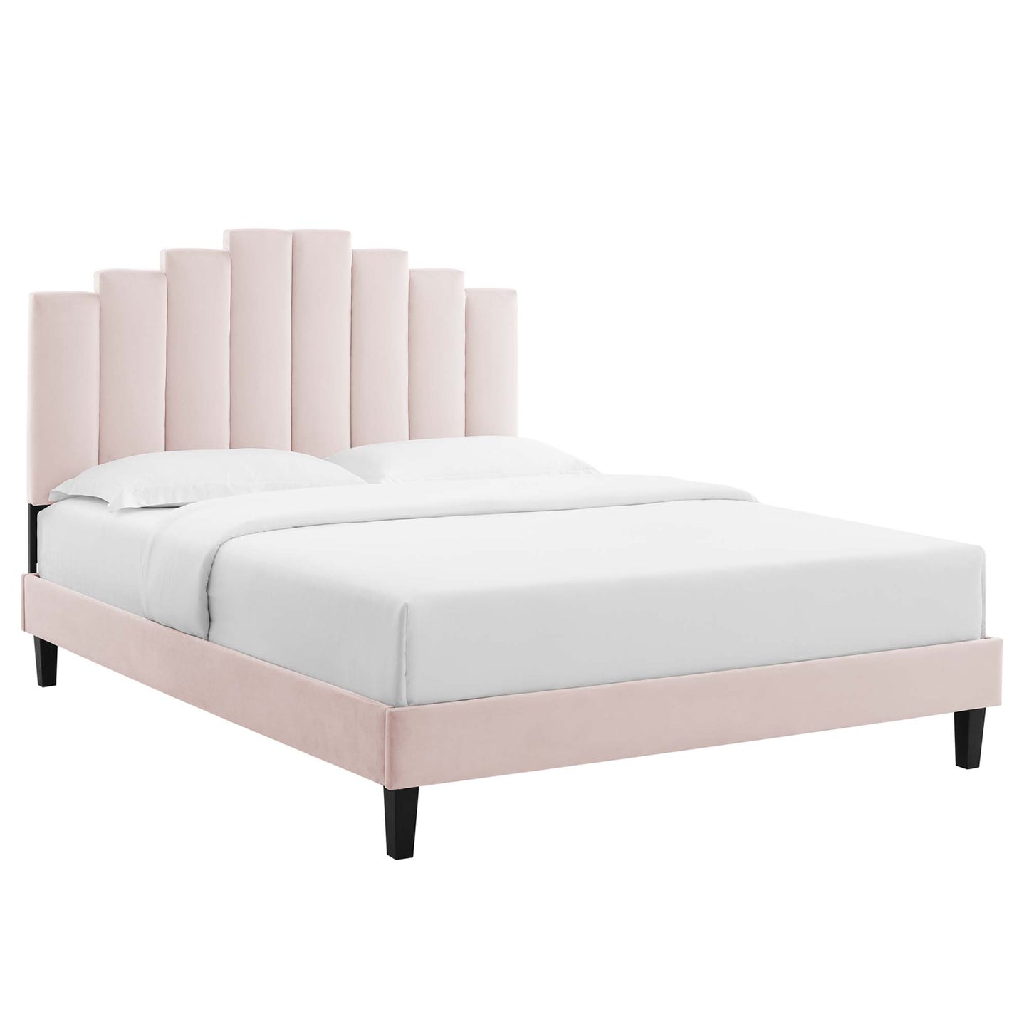 Elise Performance Velvet Queen Platform Bed