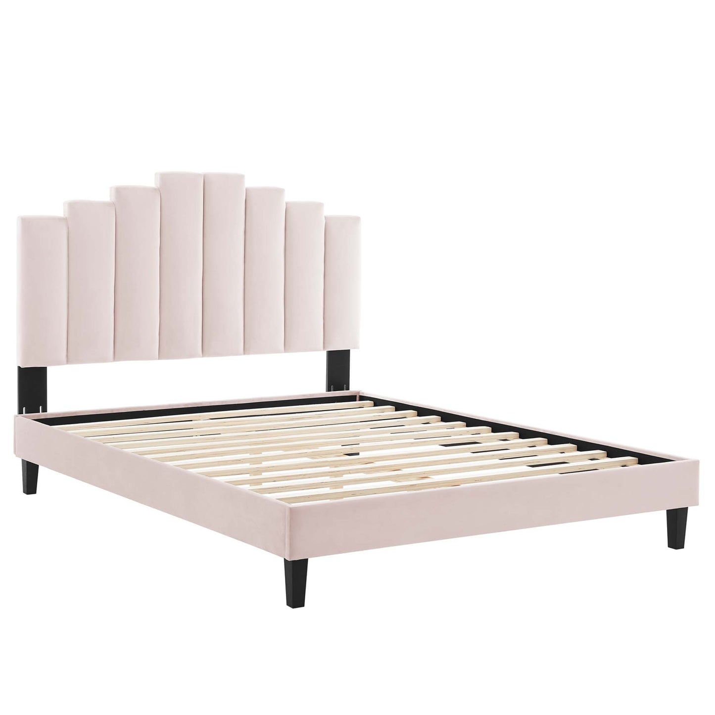 Elise Performance Velvet Queen Platform Bed