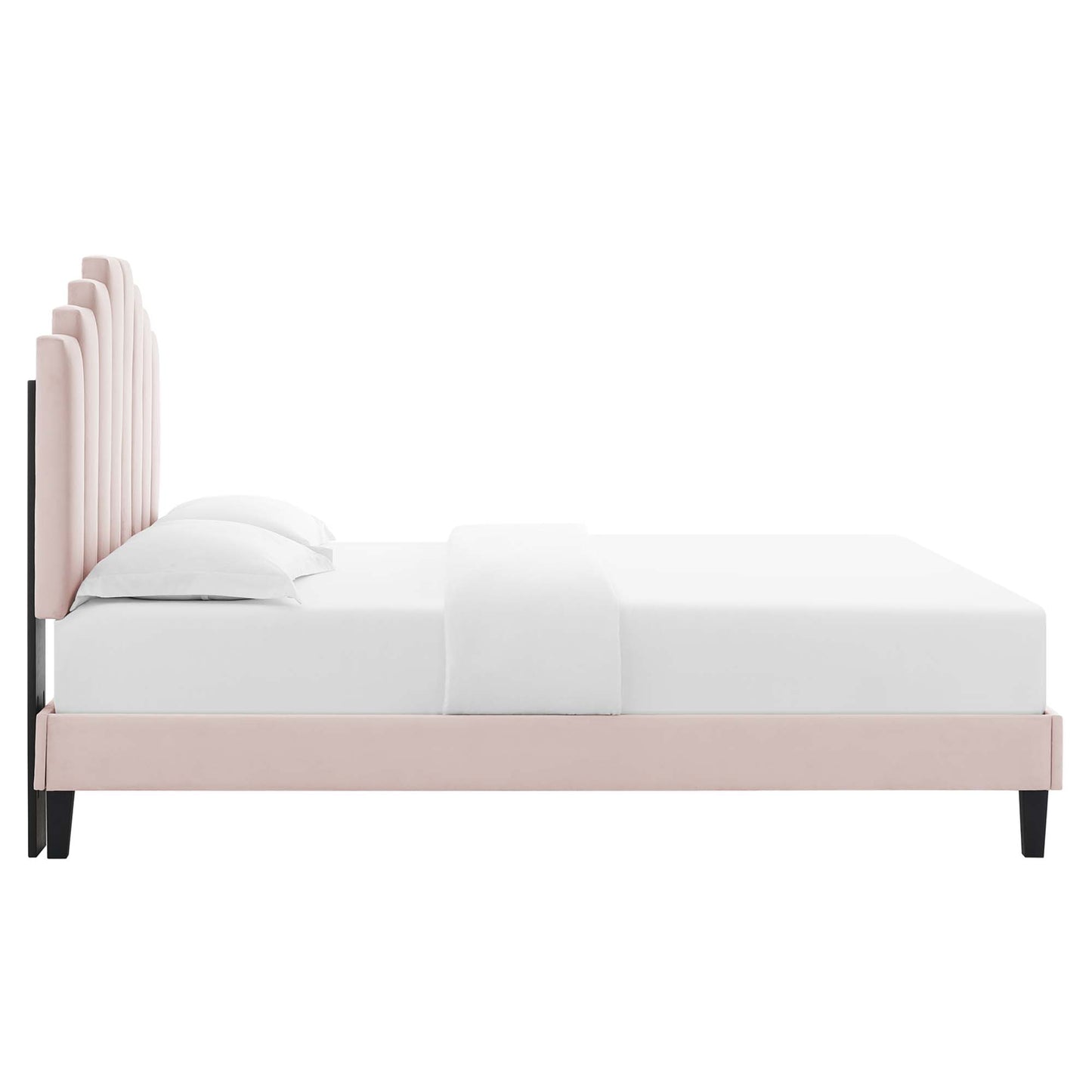 Elise Performance Velvet Queen Platform Bed