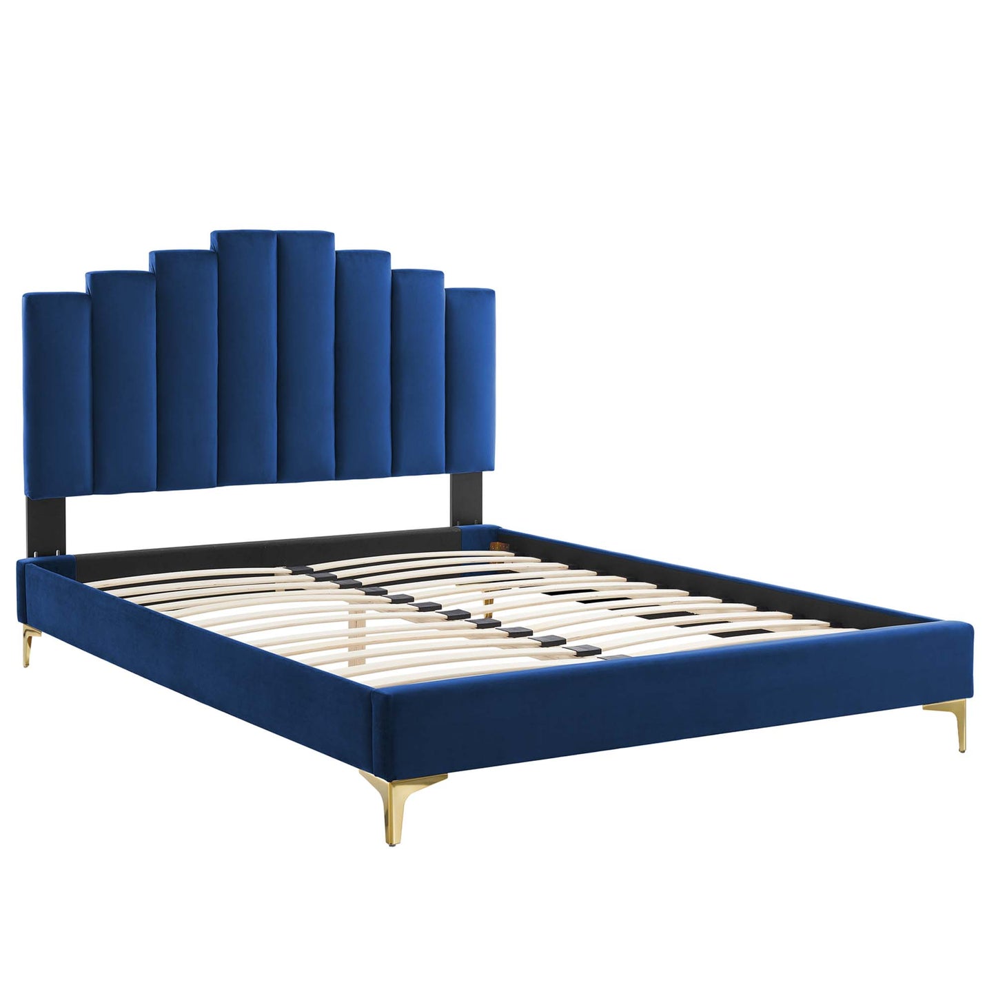 Elise Performance Velvet Queen Platform Bed