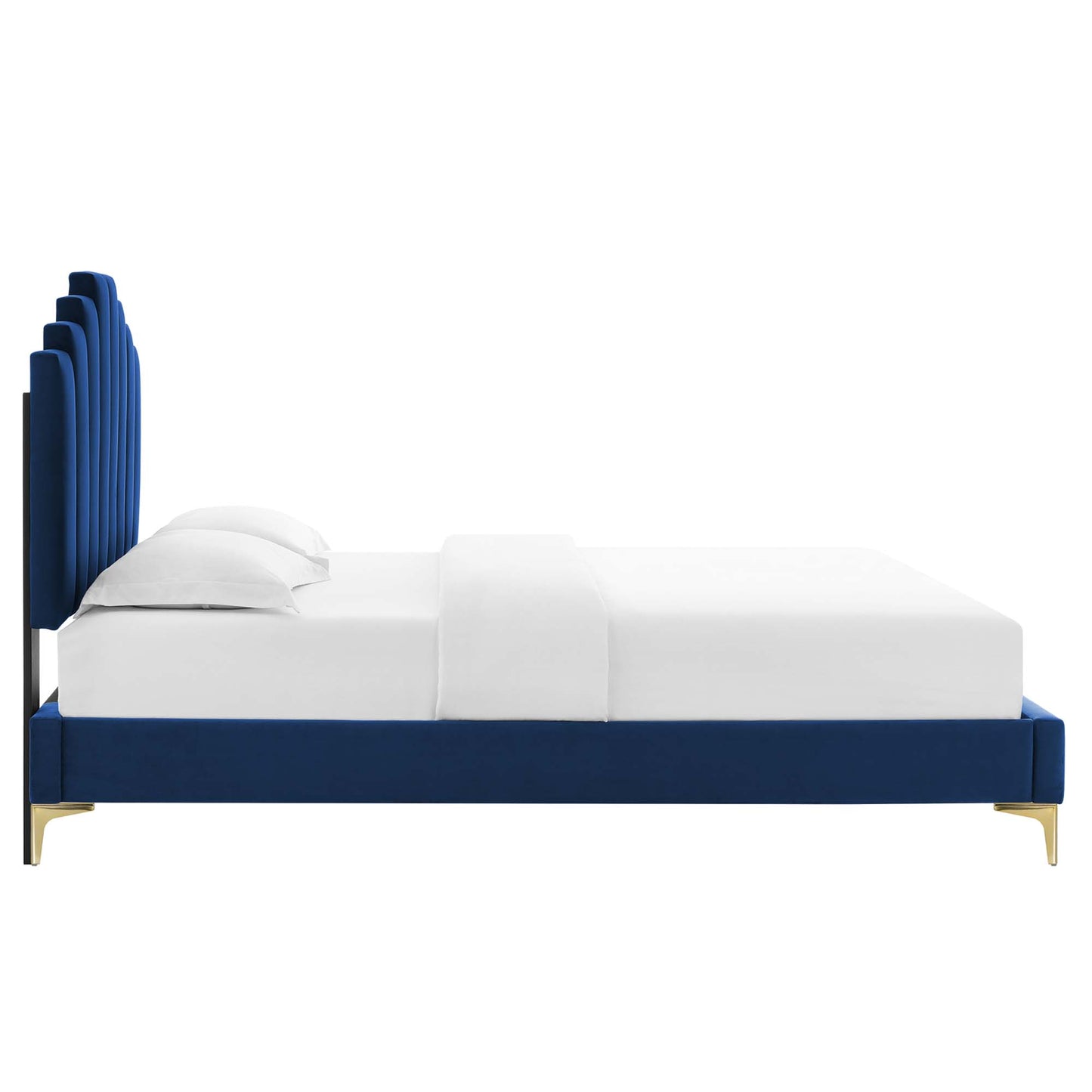 Elise Performance Velvet Queen Platform Bed