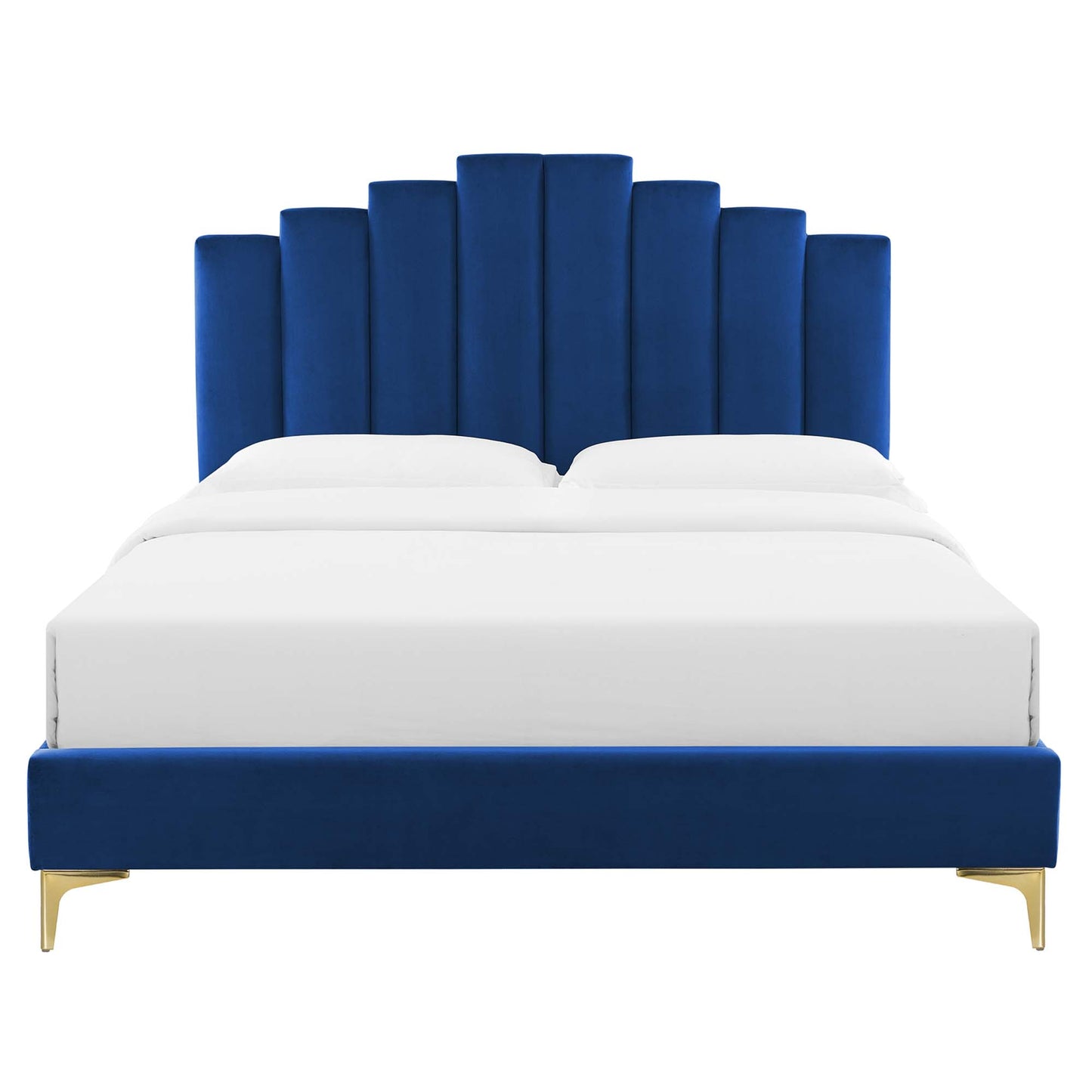 Elise Performance Velvet Queen Platform Bed