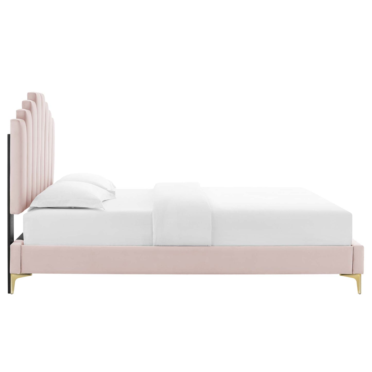 Elise Performance Velvet Queen Platform Bed