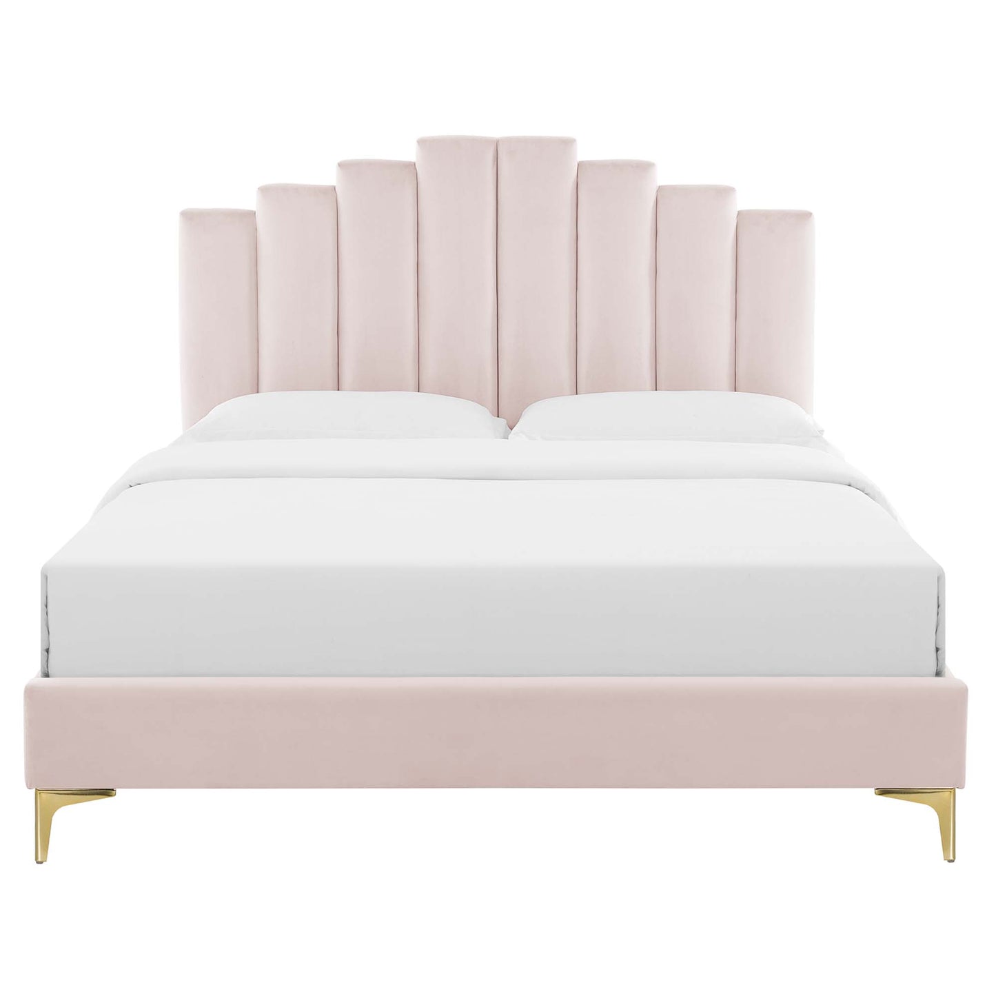 Elise Performance Velvet Queen Platform Bed