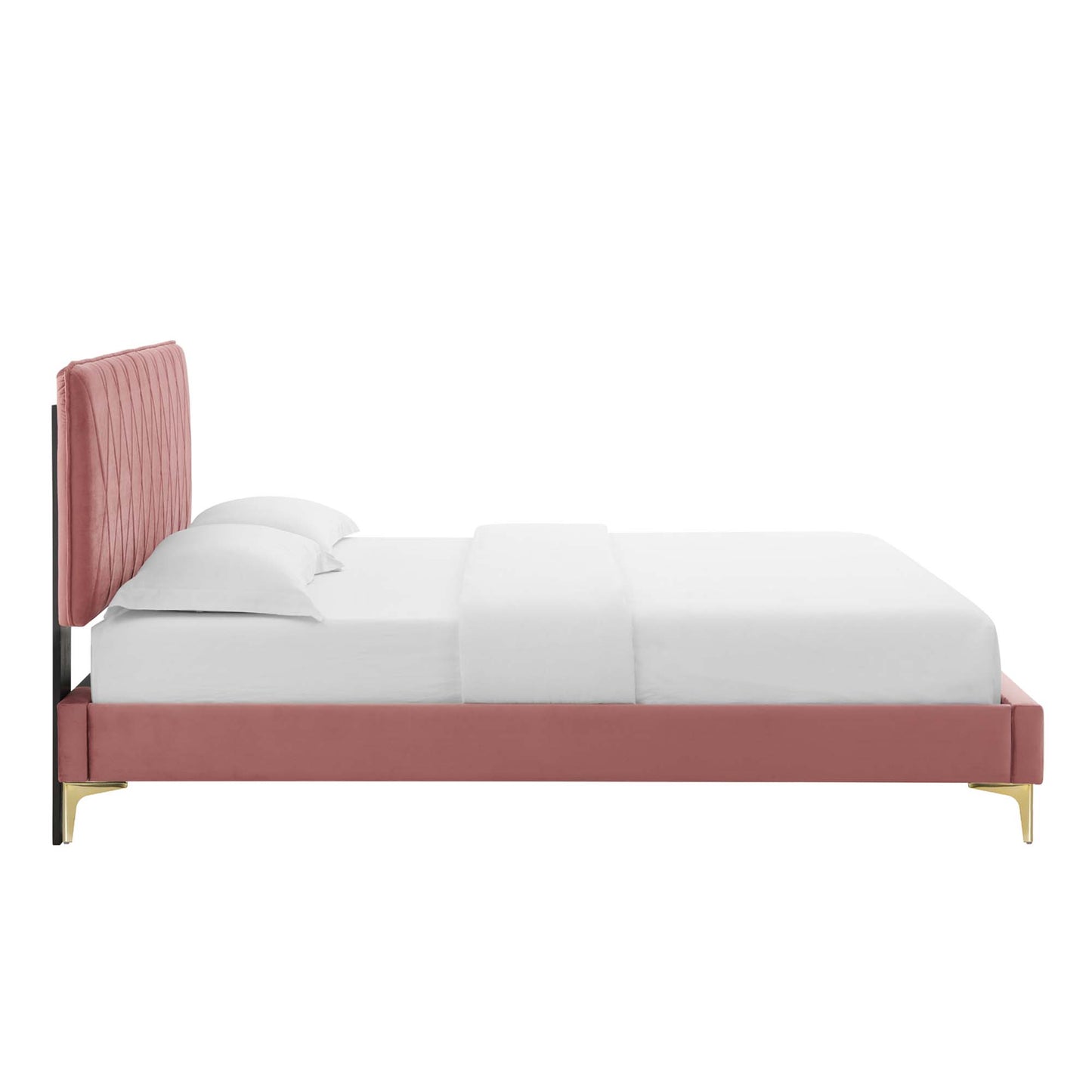 Phillipa Performance Velvet Queen Platform Bed