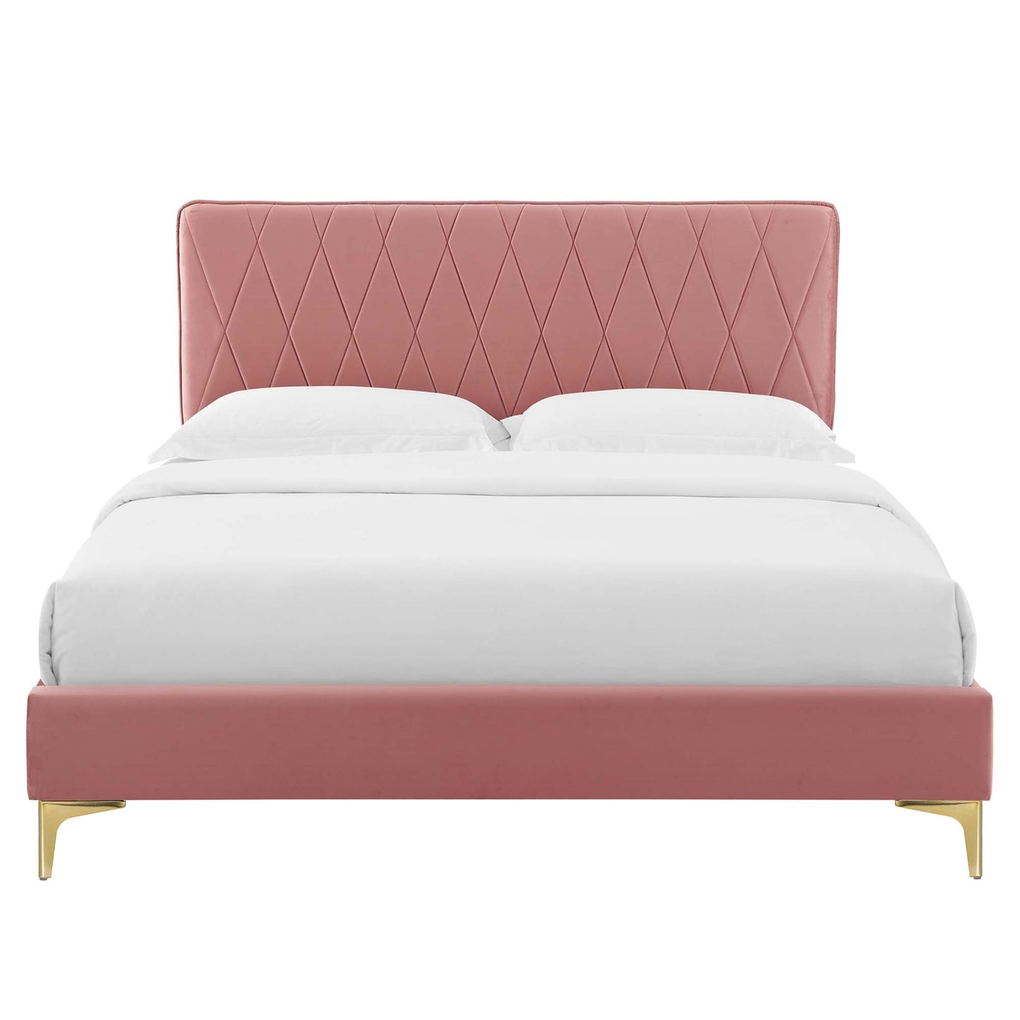 Phillipa Performance Velvet Queen Platform Bed