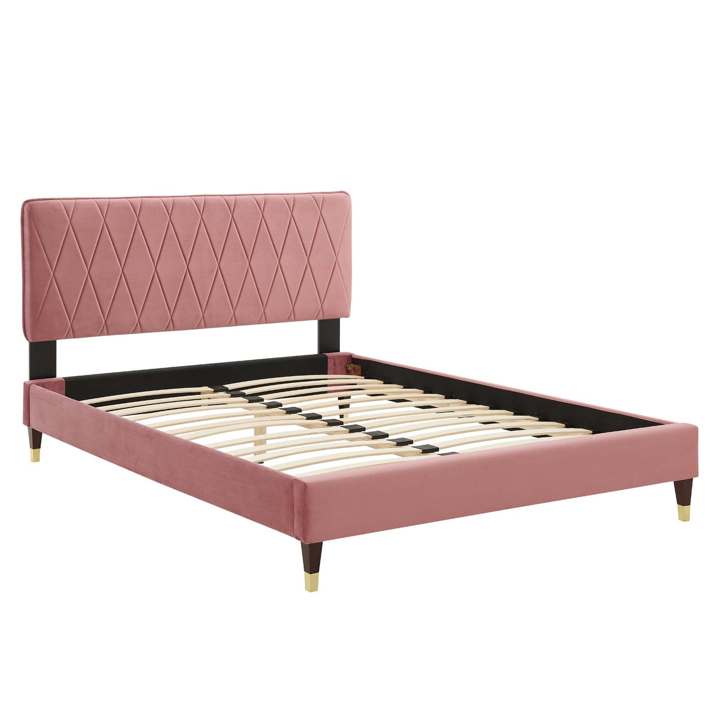 Phillipa Performance Velvet Queen Platform Bed