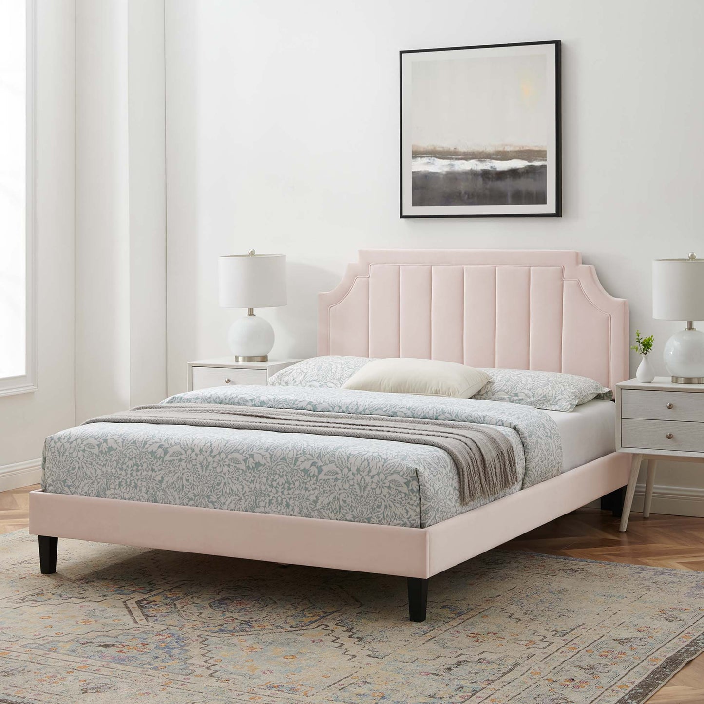 Sienna Performance Velvet Queen Platform Bed