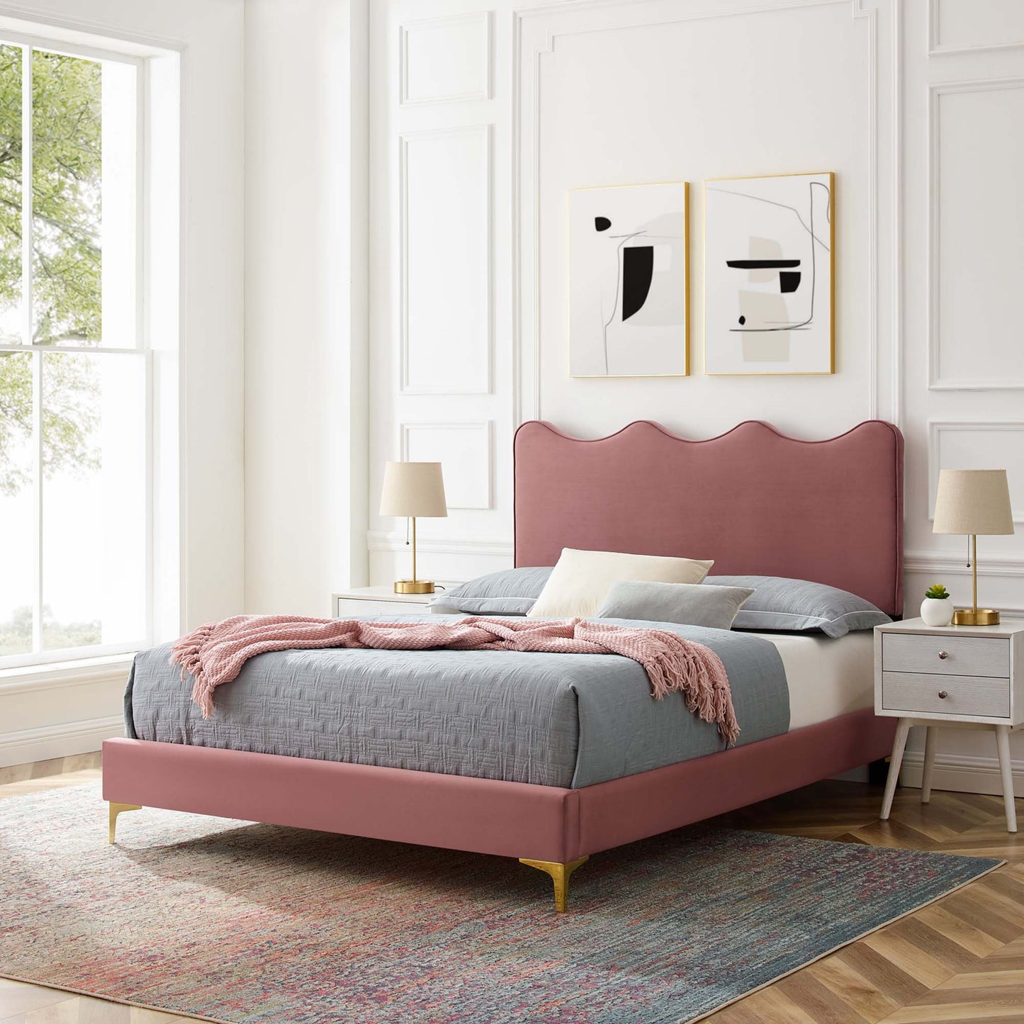 Current Performance Velvet Twin Platform Bed