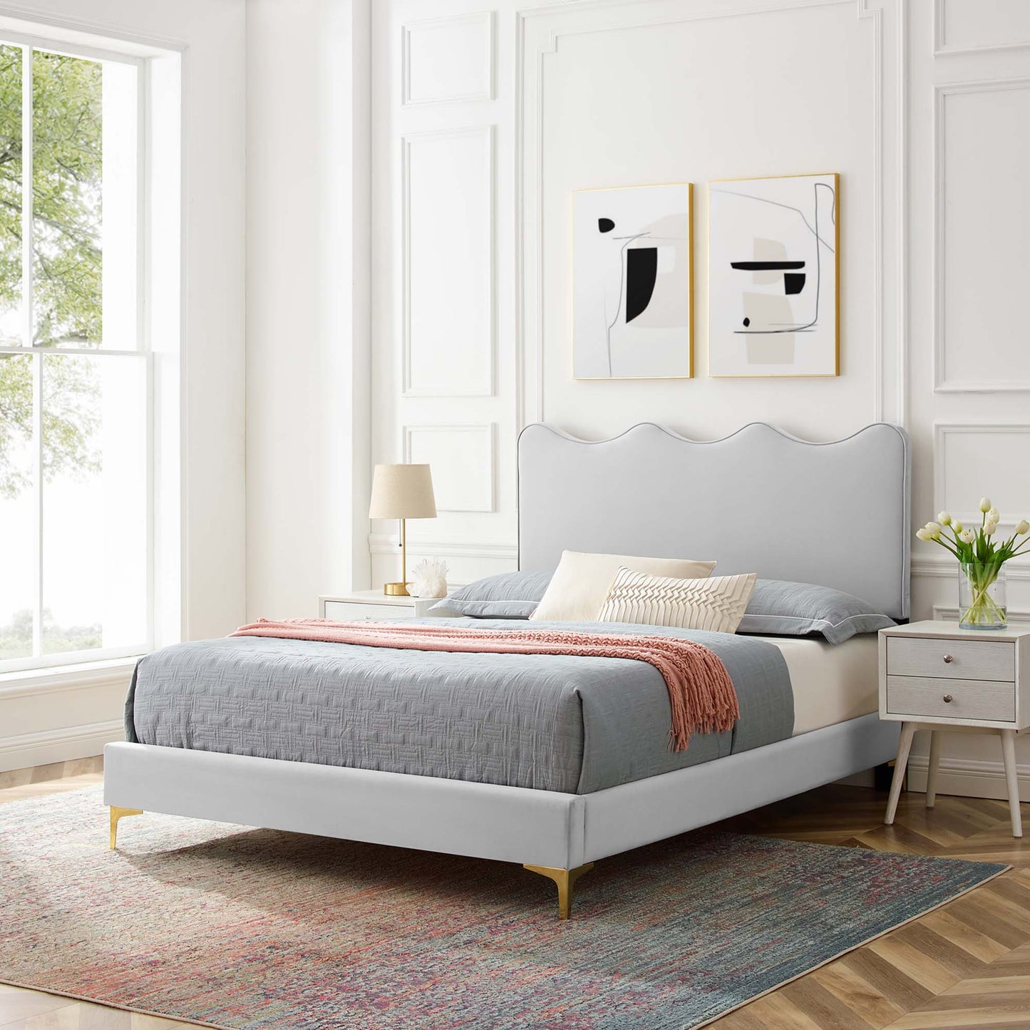 Current Performance Velvet Twin Platform Bed