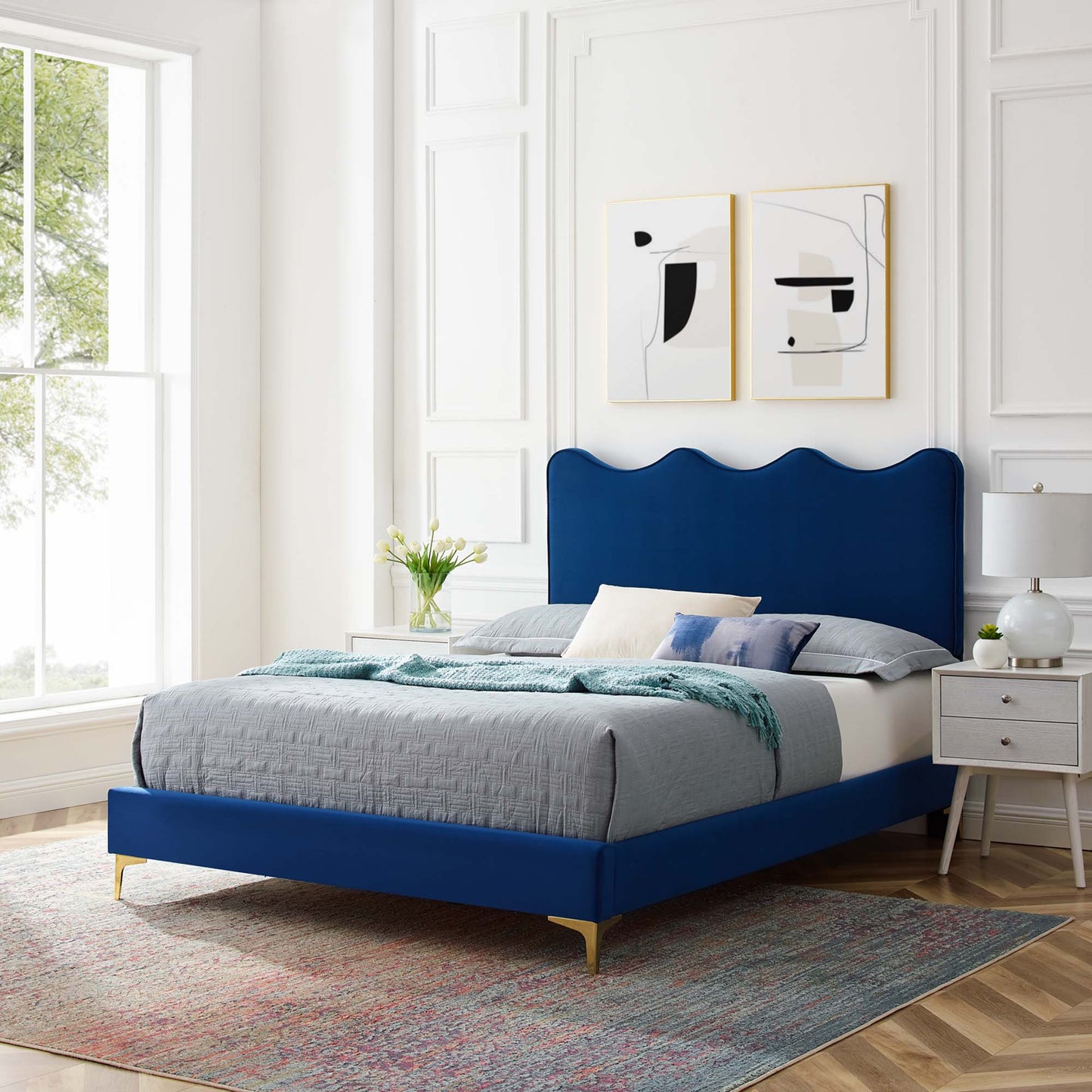 Current Performance Velvet Twin Platform Bed