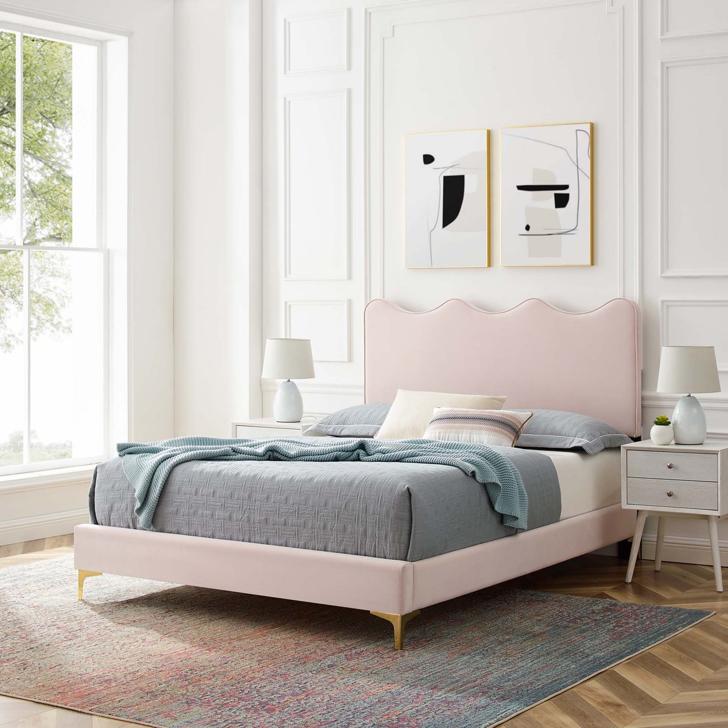 Current Performance Velvet Twin Platform Bed