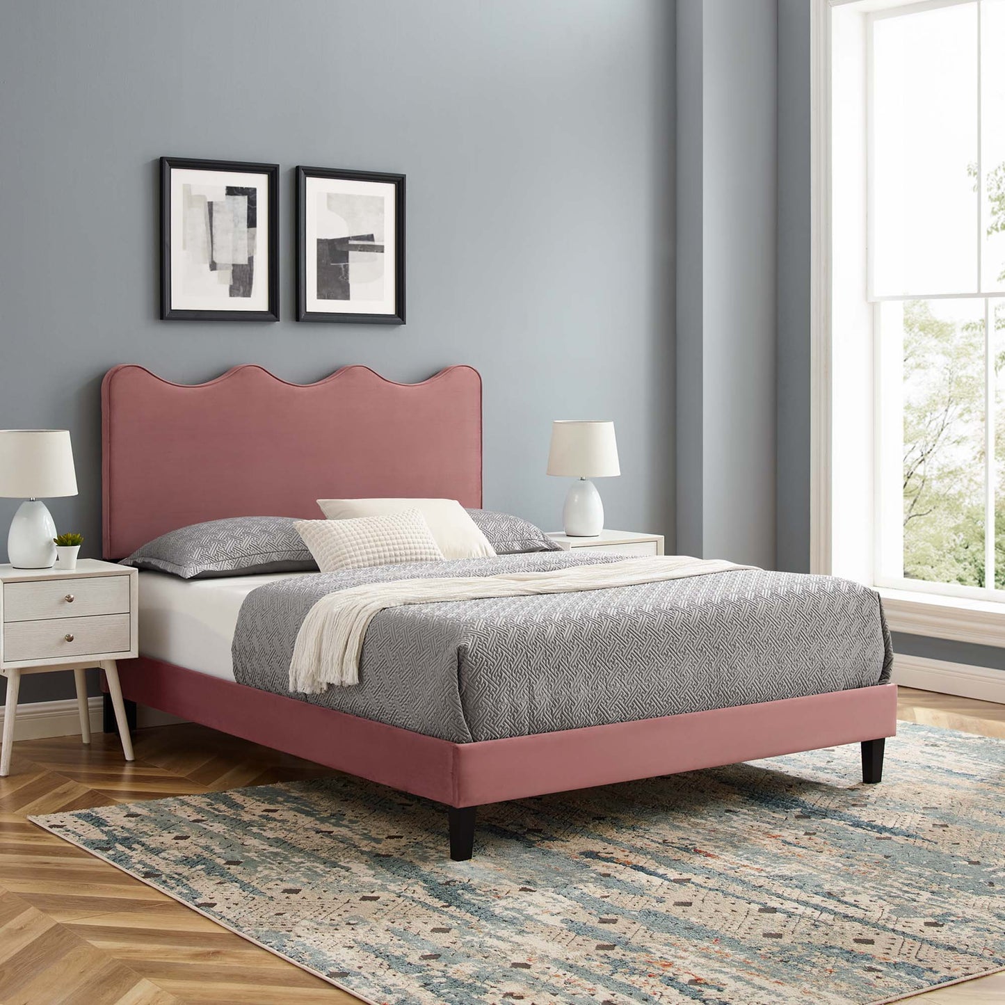 Current Performance Velvet Twin Platform Bed