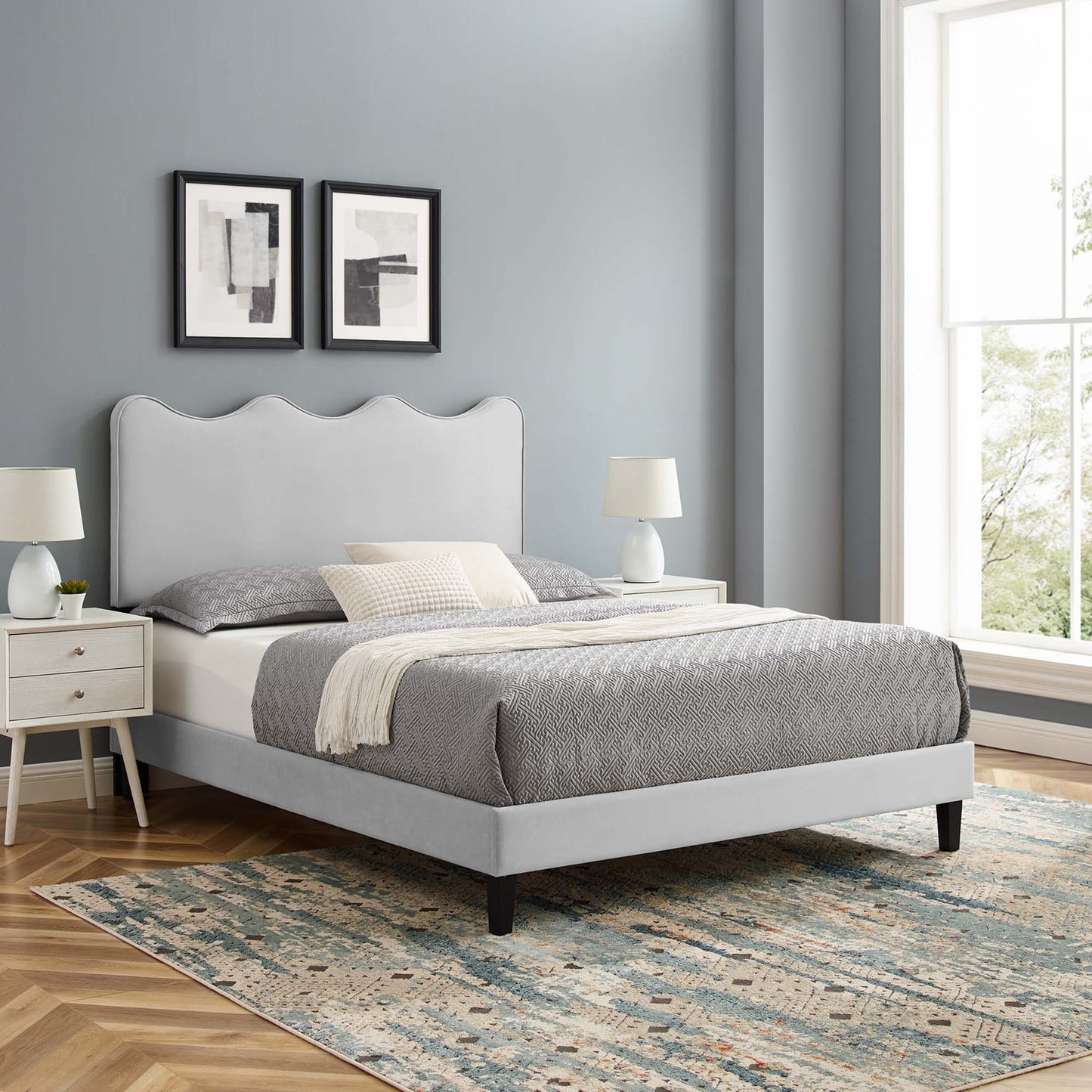 Current Performance Velvet Twin Platform Bed