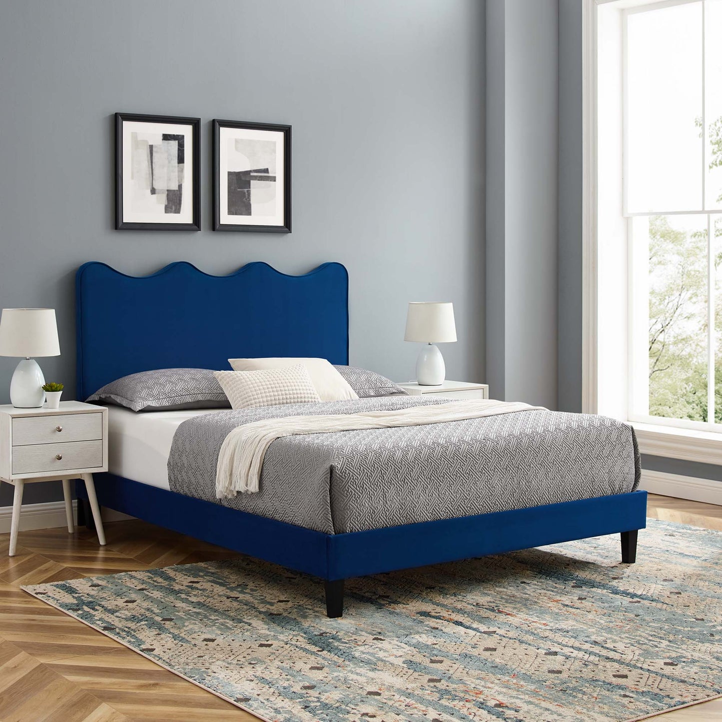 Current Performance Velvet Twin Platform Bed