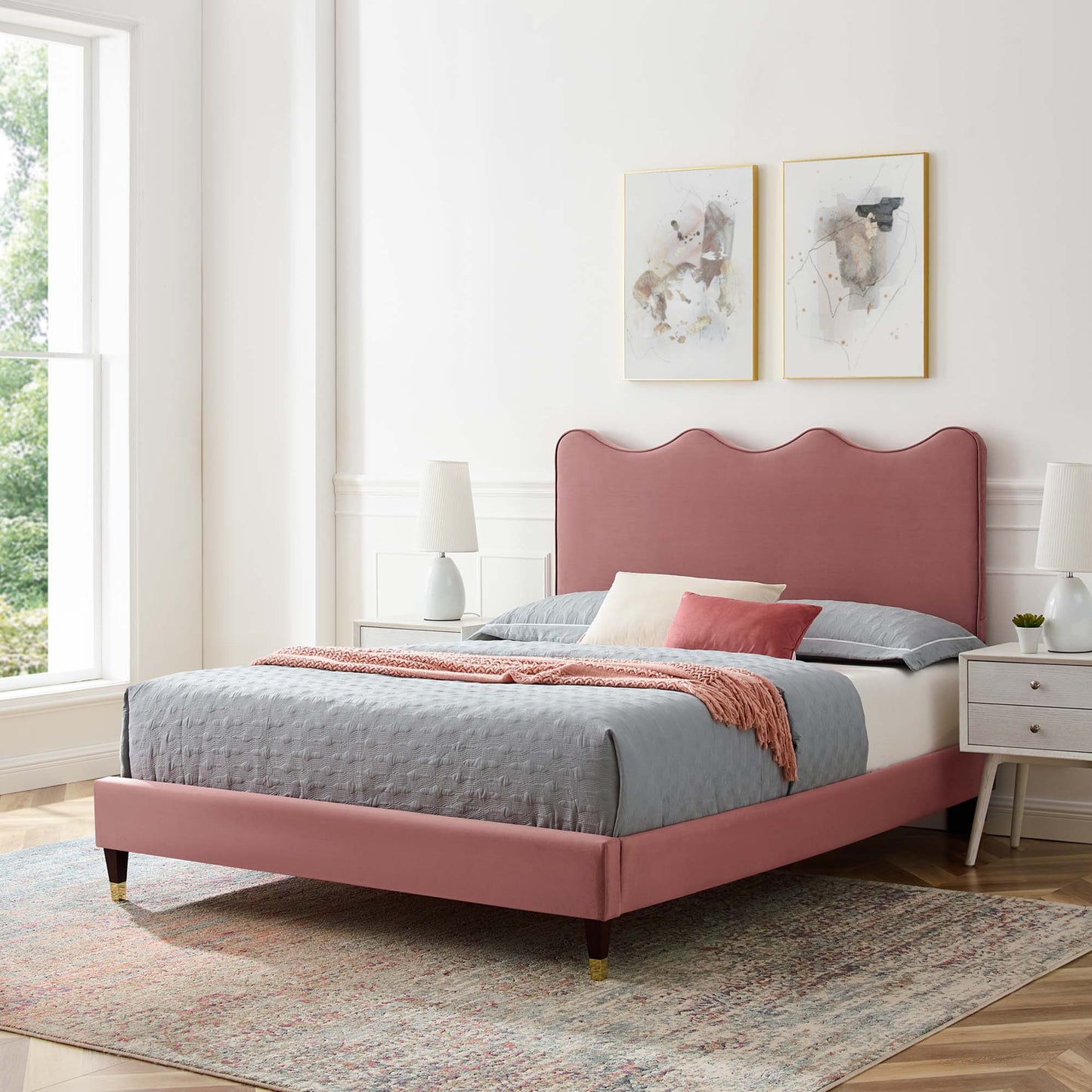 Cama de plataforma completa Velvet de Current Performance de Modway