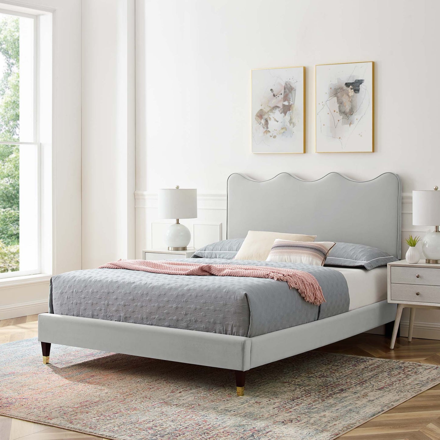 Cama de plataforma completa Velvet de Current Performance de Modway