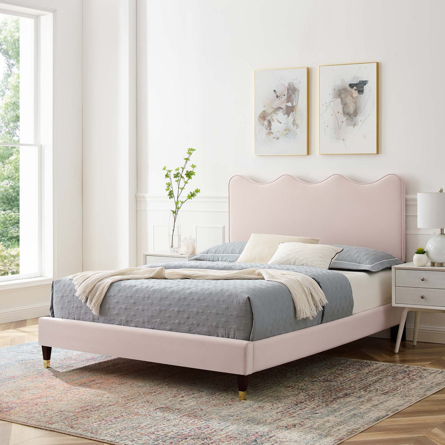 Cama de plataforma completa Velvet de Current Performance de Modway