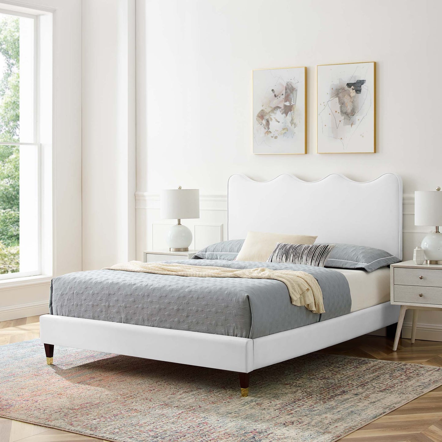 Cama de plataforma completa Velvet de Current Performance de Modway