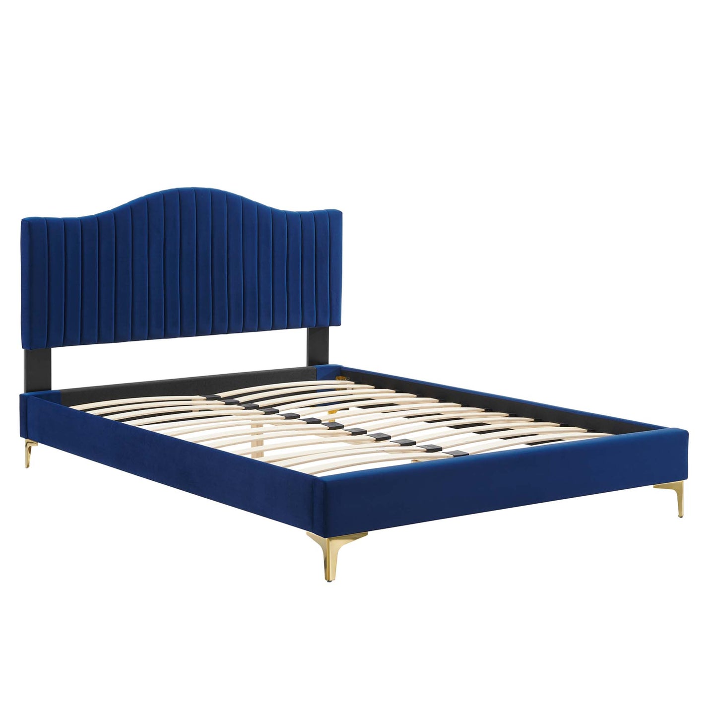 Juniper Channel Tufted Performance Velvet Queen Platform Bed