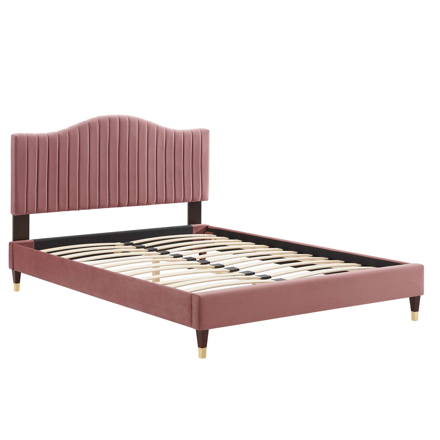 Juniper Channel Tufted Performance Velvet Queen Platform Bed