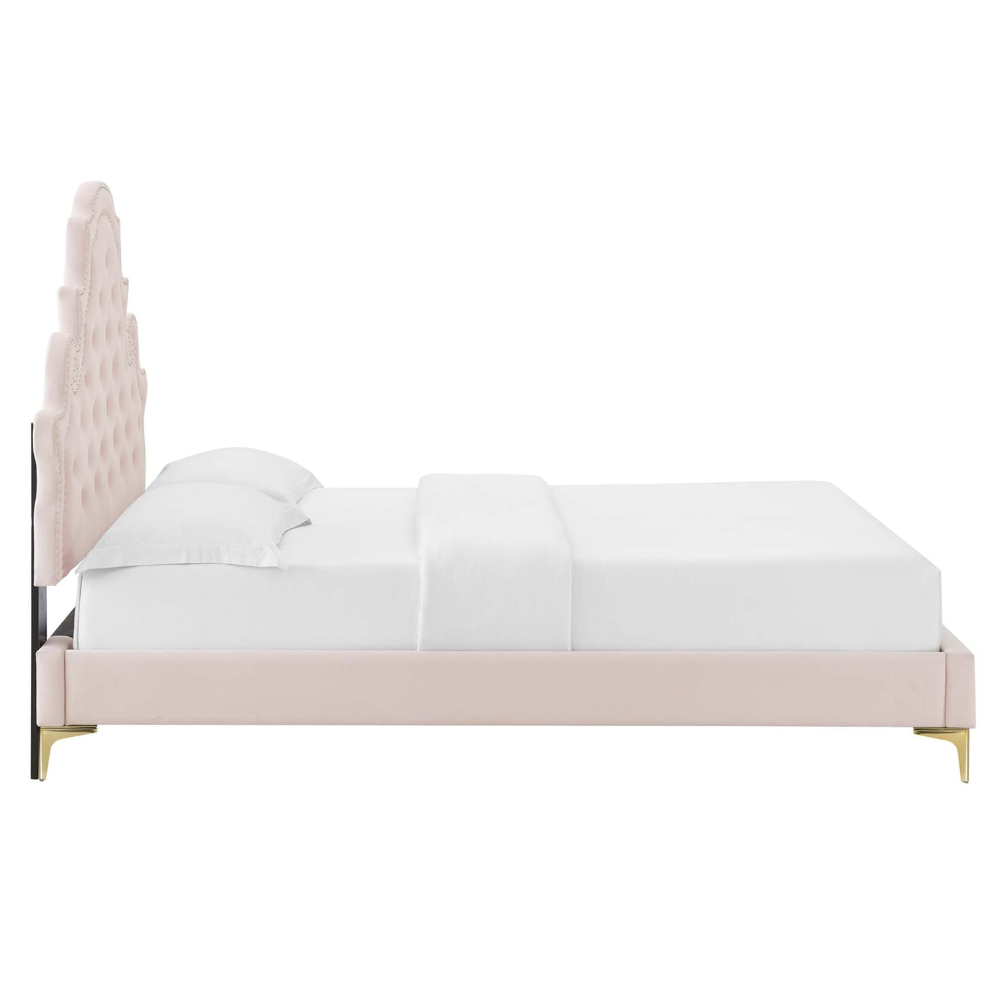 Gwyneth Tufted Performance Velvet Queen Platform Bed