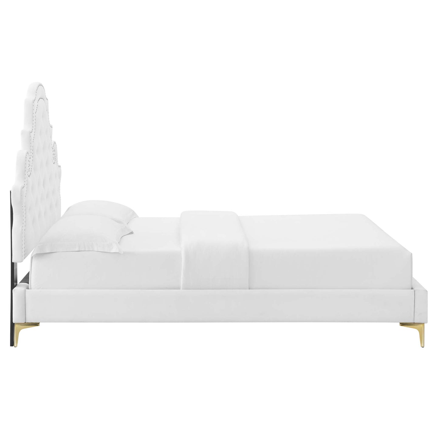 Gwyneth Tufted Performance Velvet Queen Platform Bed