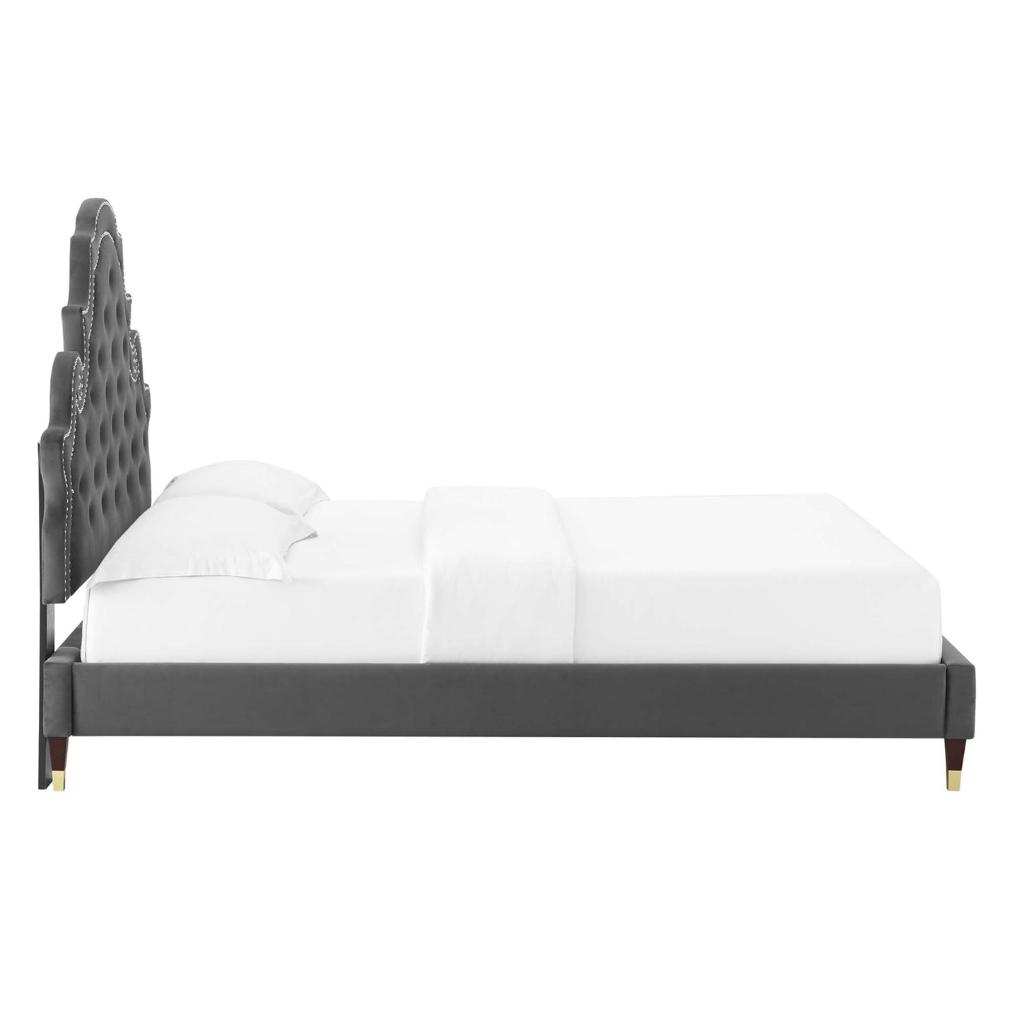 Gwyneth Tufted Performance Velvet Queen Platform Bed