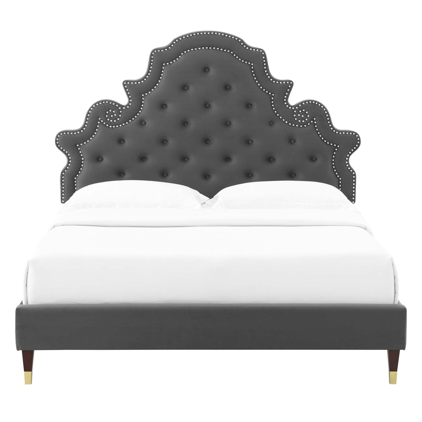 Gwyneth Tufted Performance Velvet Queen Platform Bed