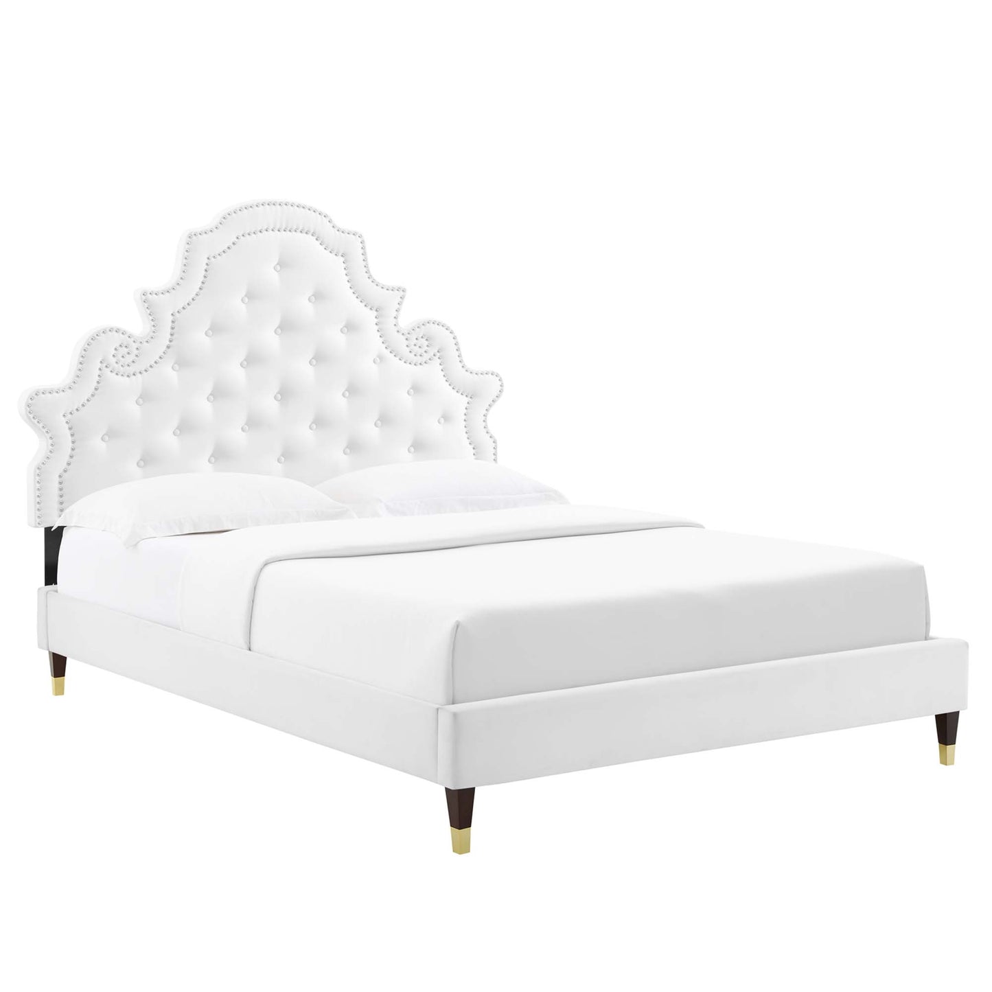 Gwyneth Tufted Performance Velvet Queen Platform Bed