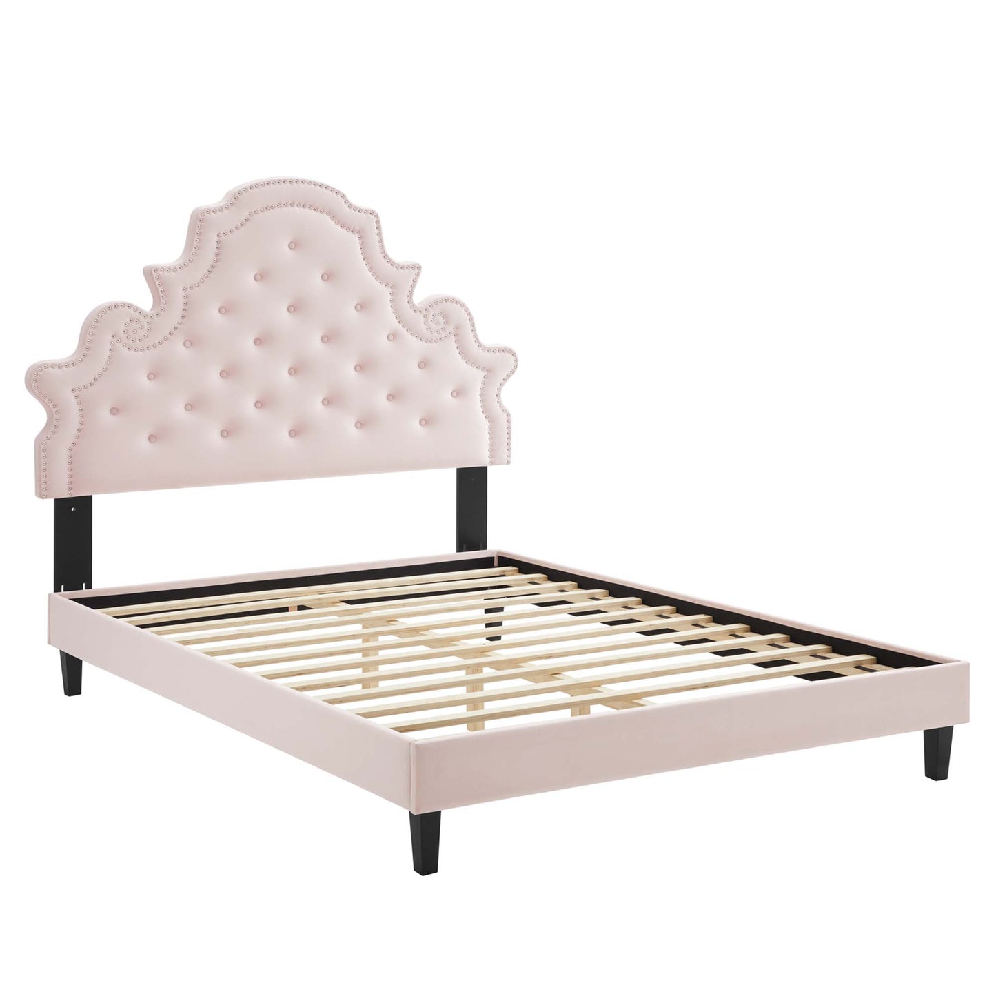 Gwyneth Tufted Performance Velvet Queen Platform Bed